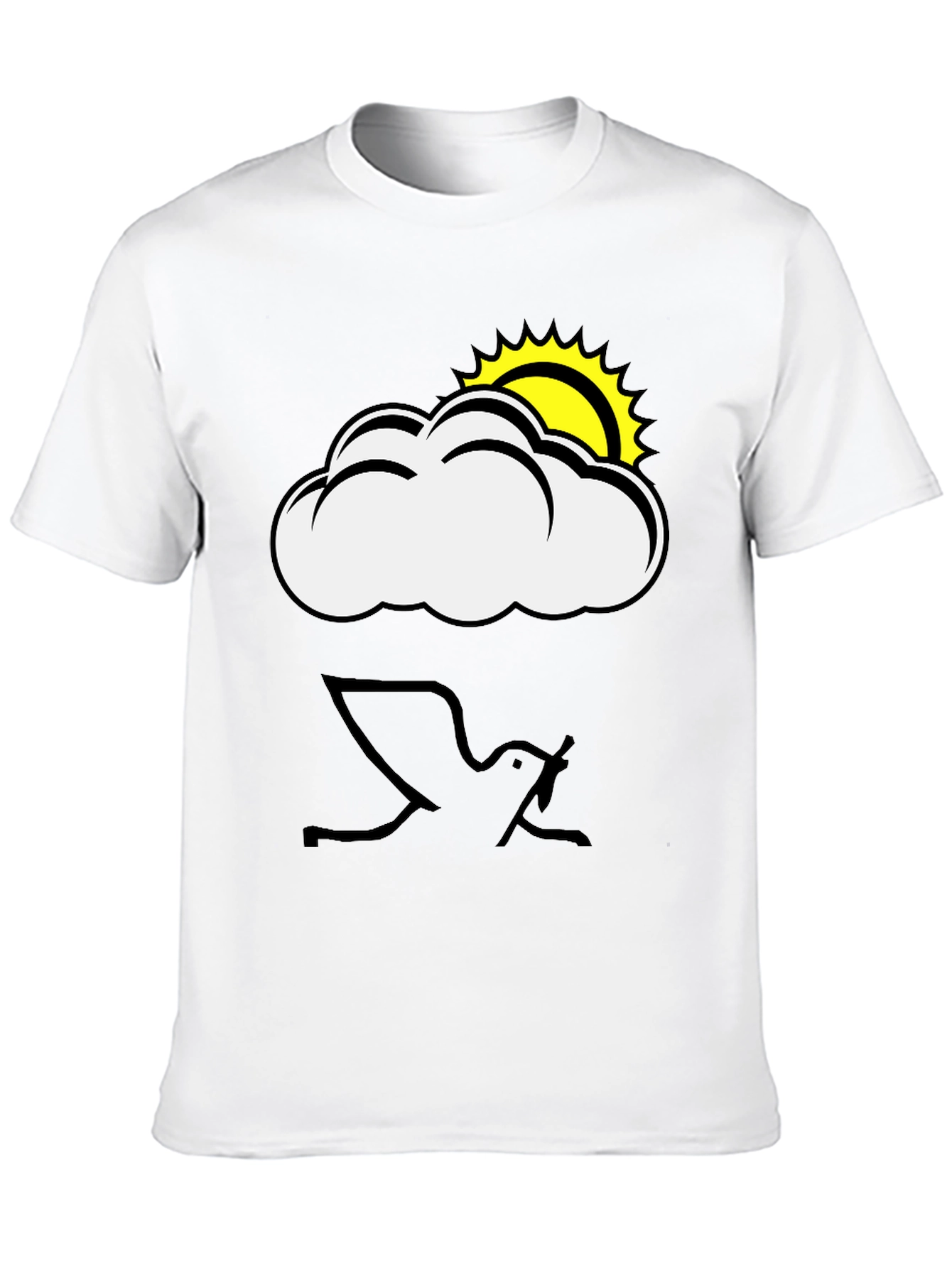 Cloud & Sun Graphic Black T-Shirt