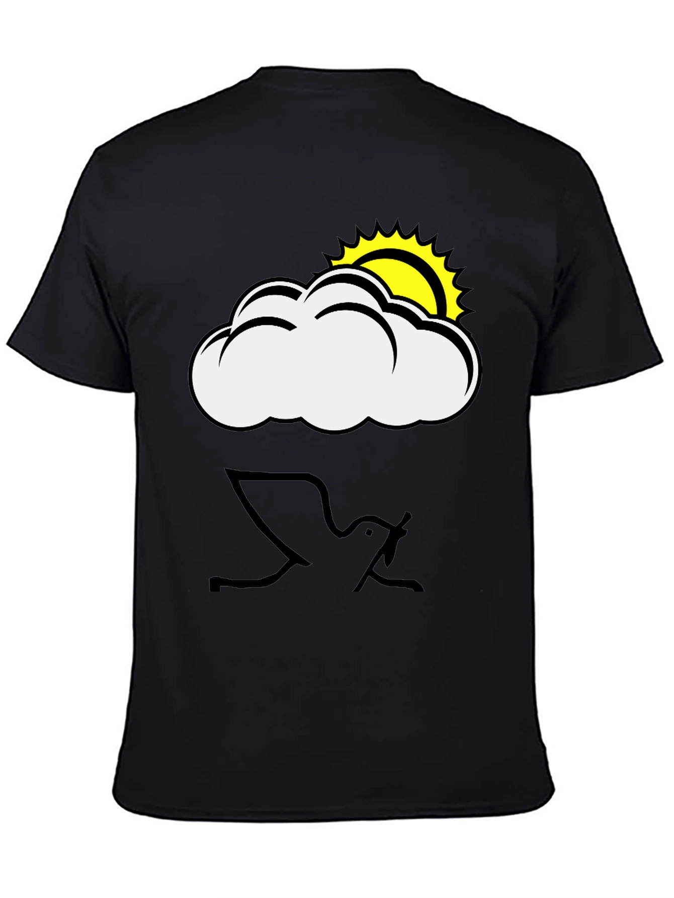 Cloud & Sun Graphic Black T-Shirt