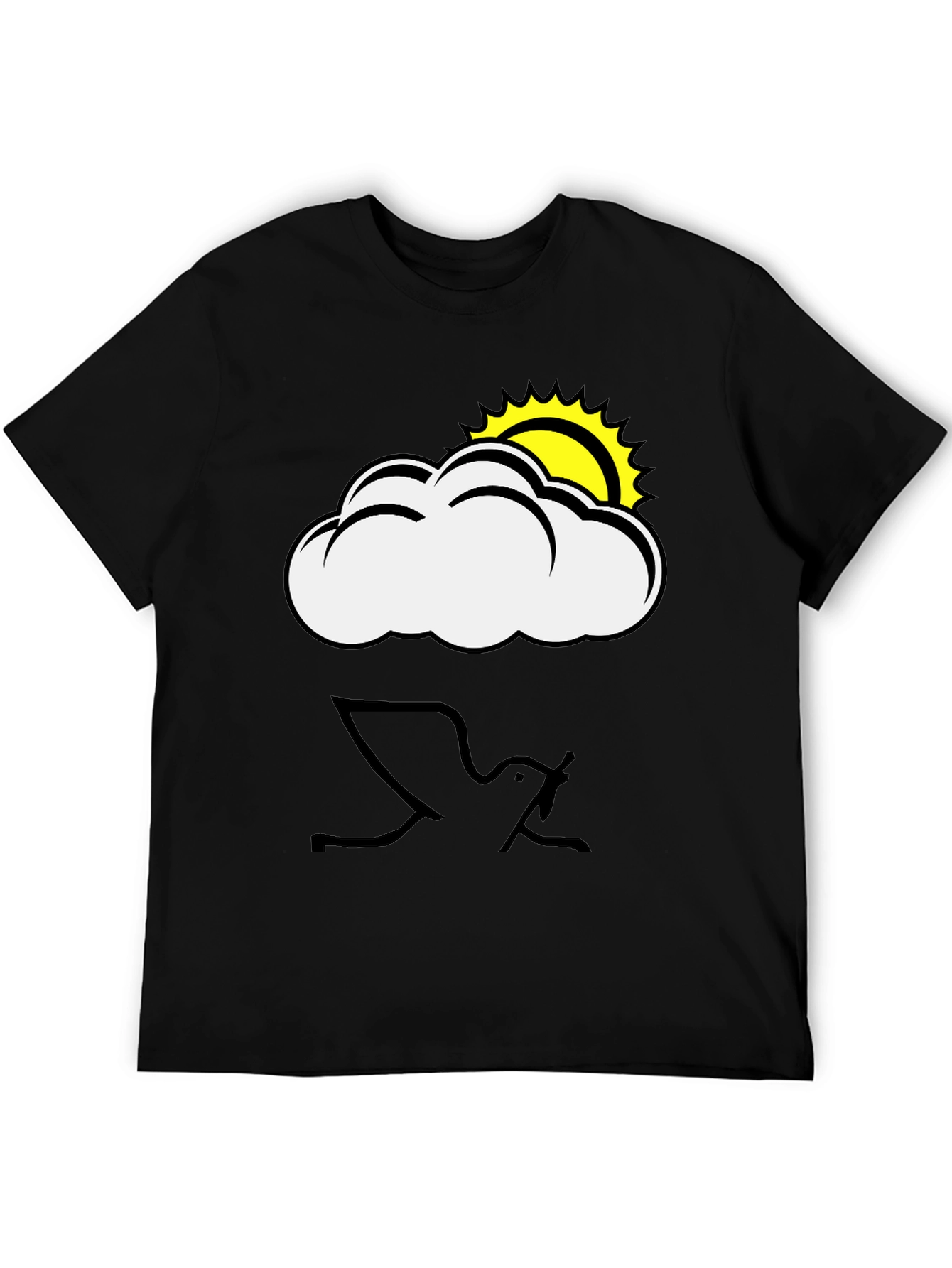 Cloud & Sun Graphic Black T-Shirt