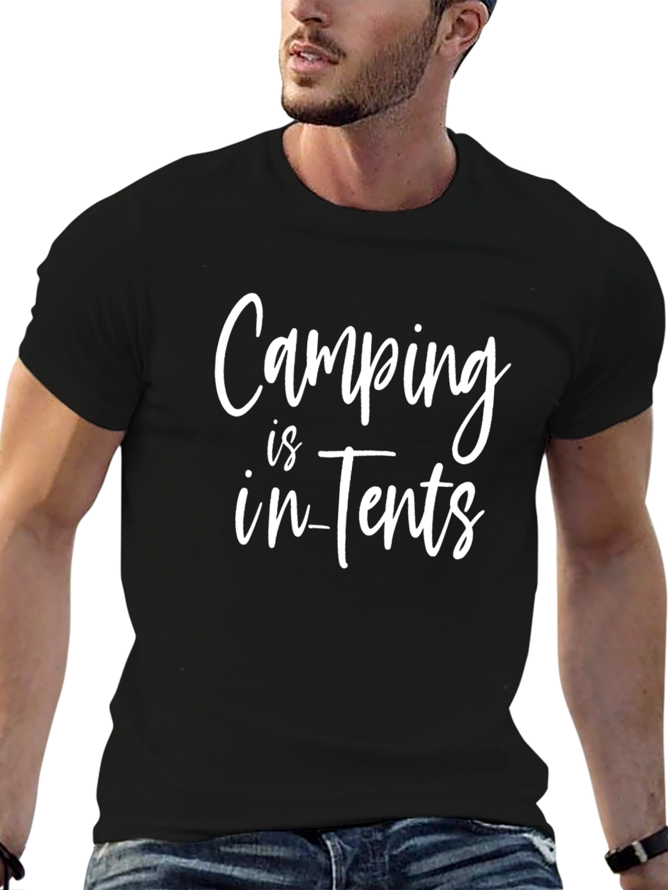 Camping is In-Tents Black T-Shirt