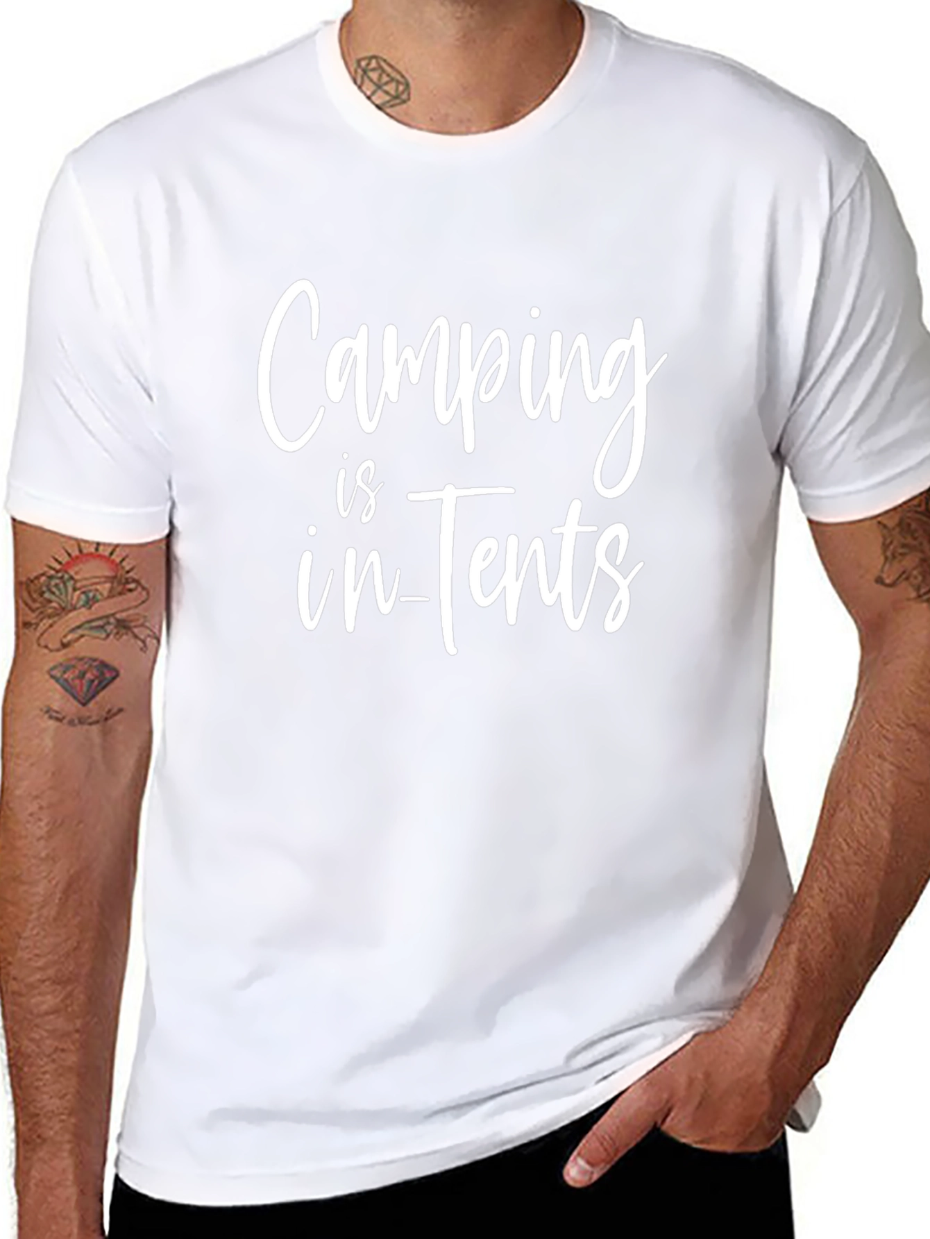 Camping is In-Tents Black T-Shirt