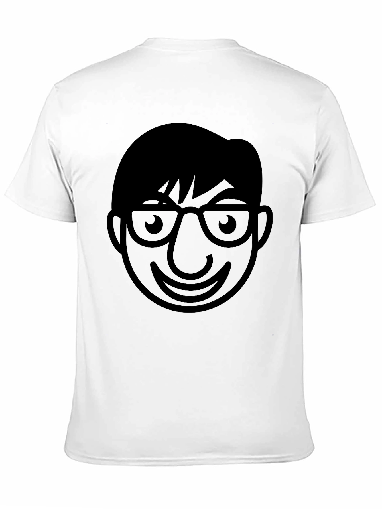 Geek Chic Black T-Shirt - Cartoon Face Design