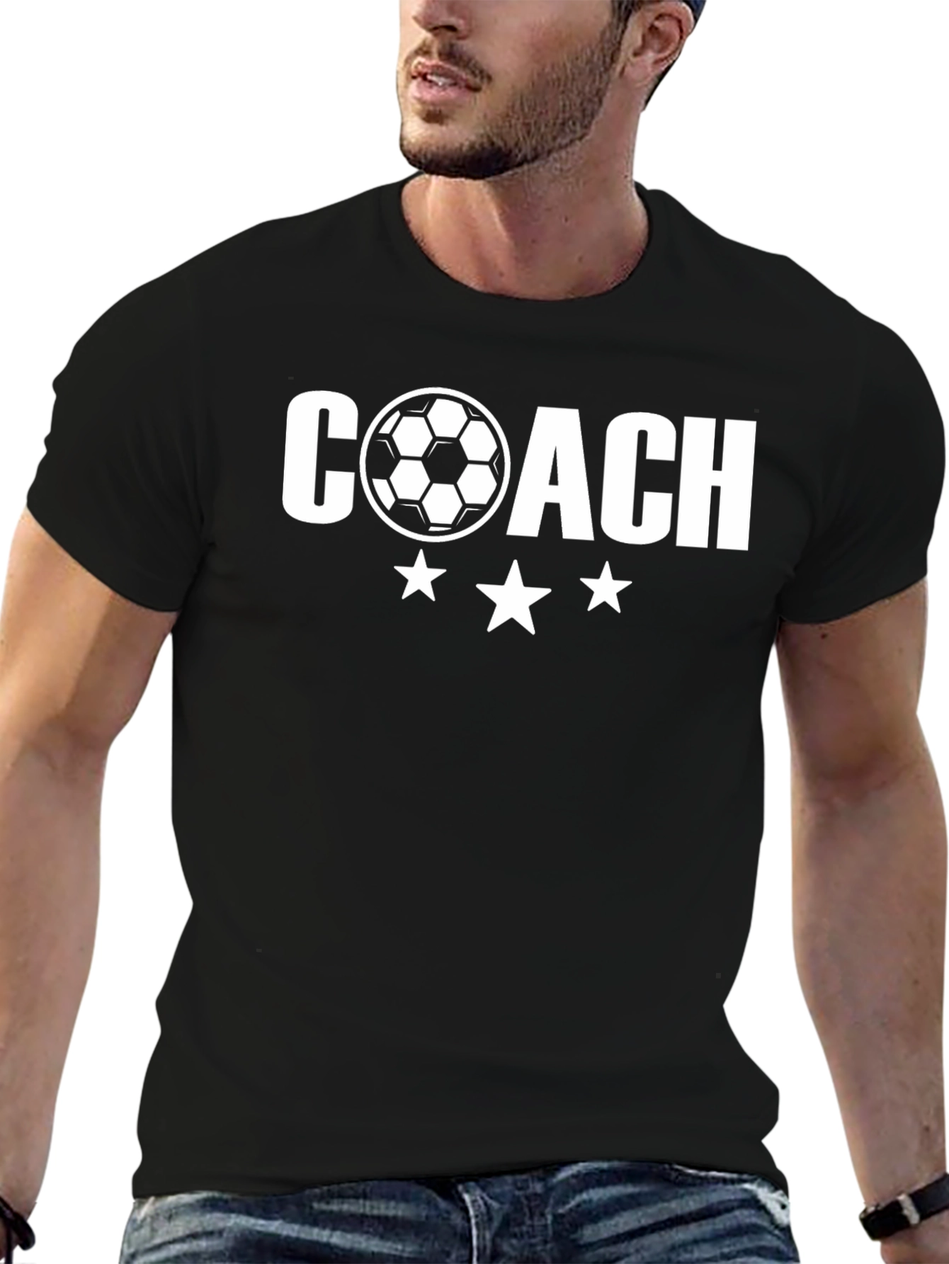 Soccer Coach Graphic T-Shirt - Black