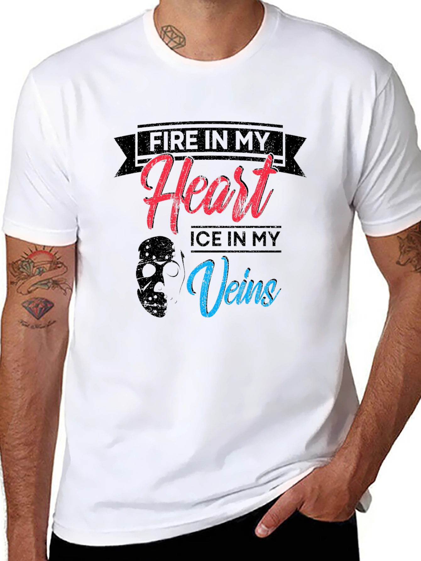 Fire and Ice Graphic Tee - Black
