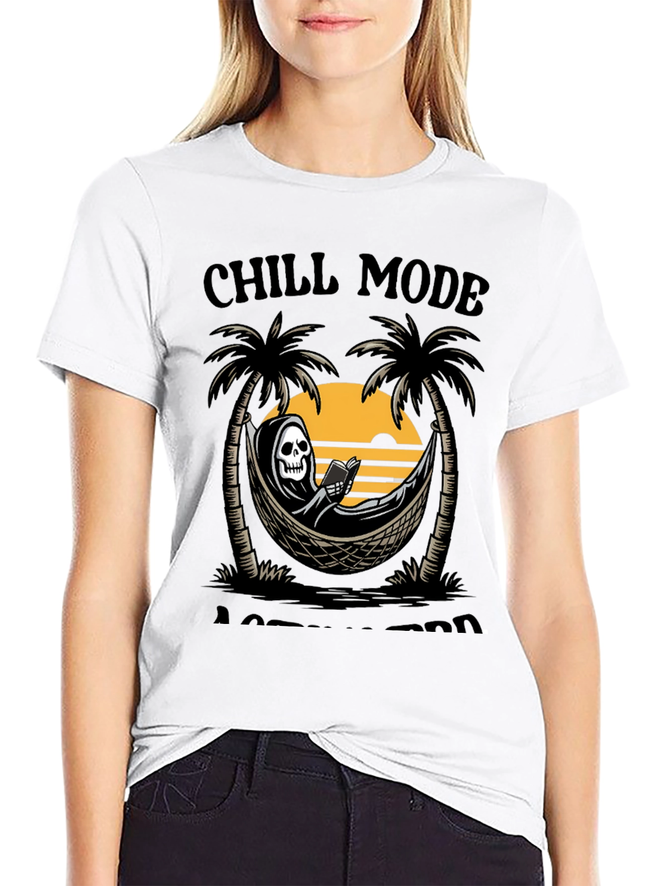 Chill Mode Grim Reaper Hammock Graphic Tee