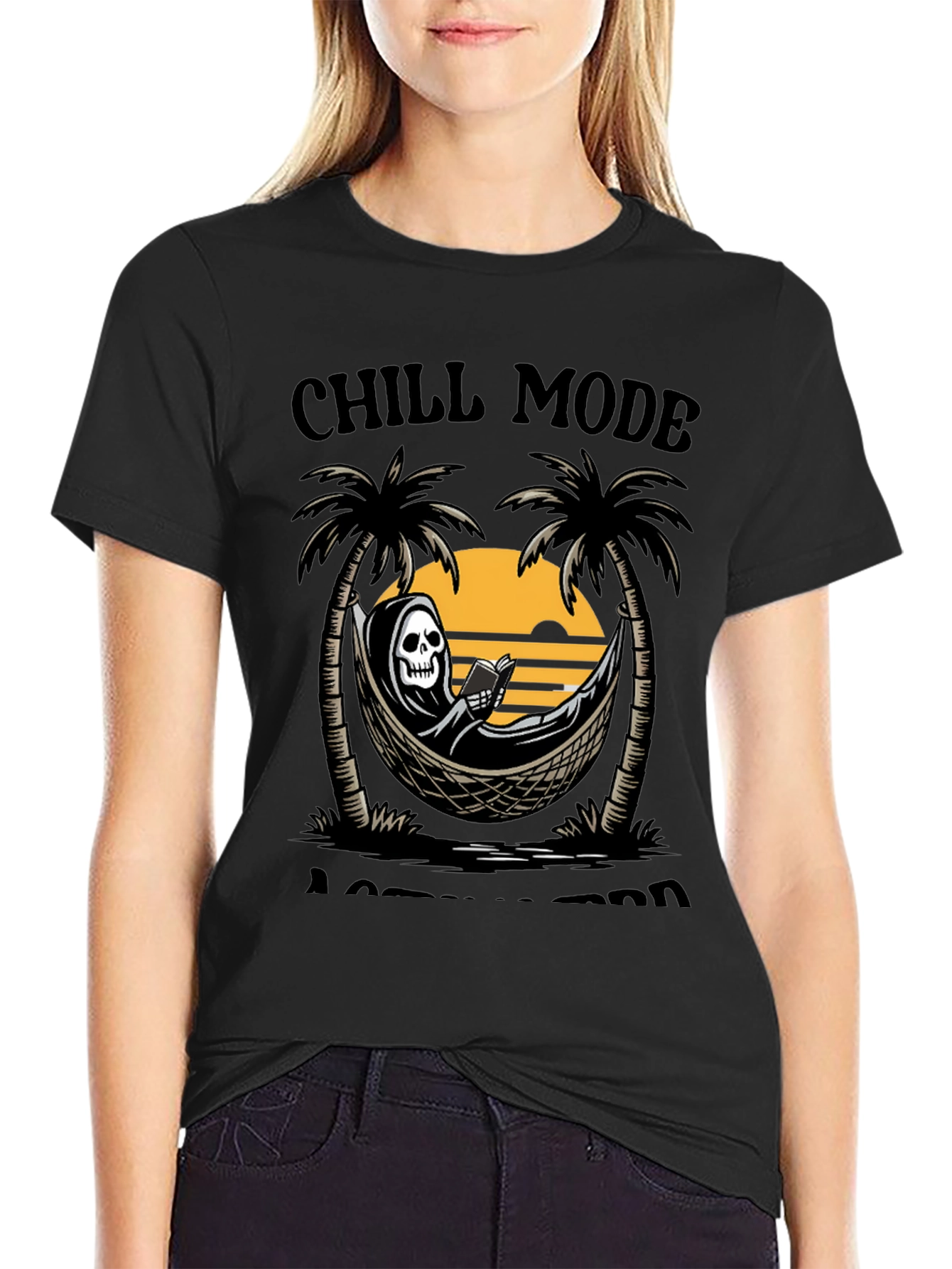 Chill Mode Grim Reaper Hammock Graphic Tee