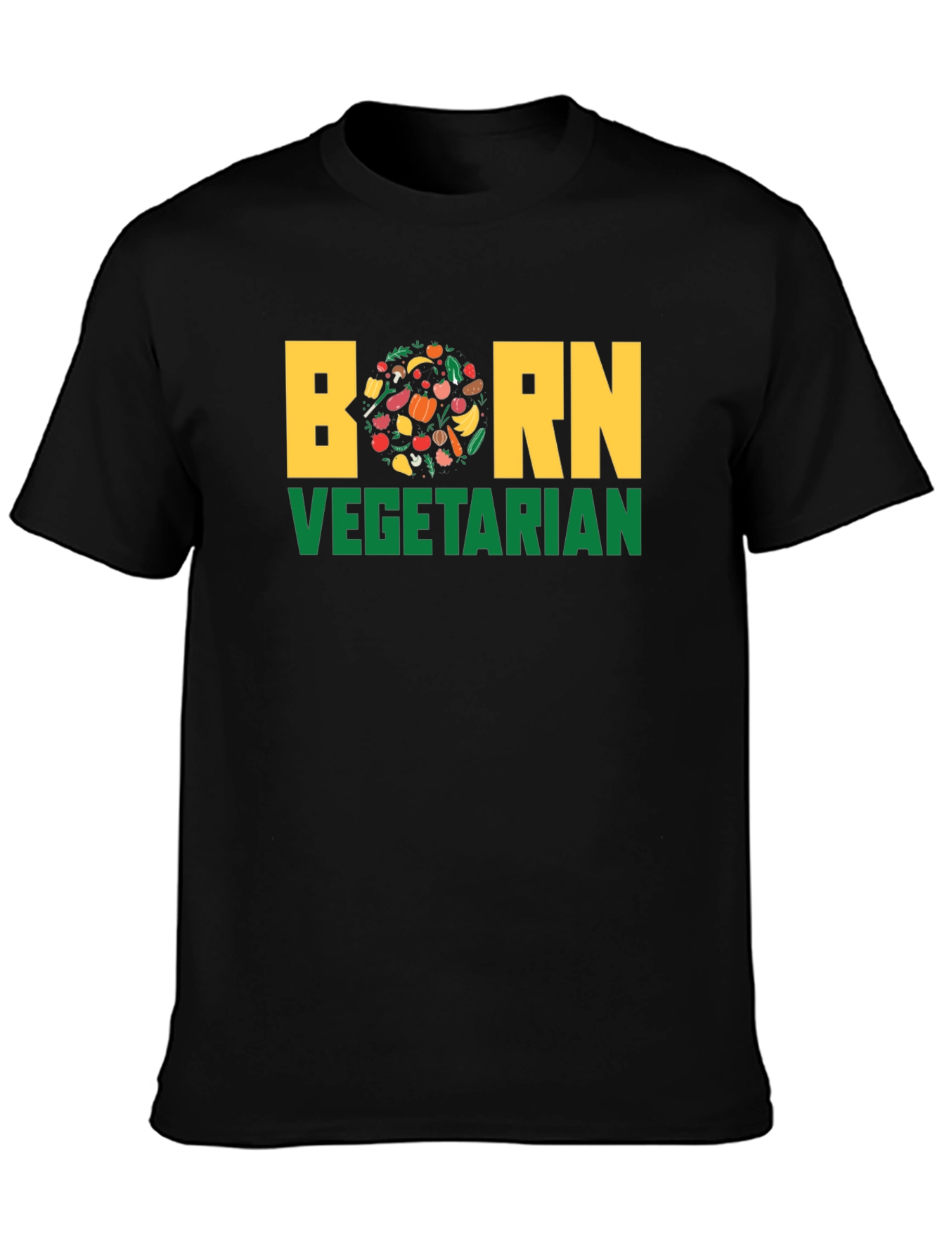 Born Vegetarian T-Shirt - Unisex Black Tee