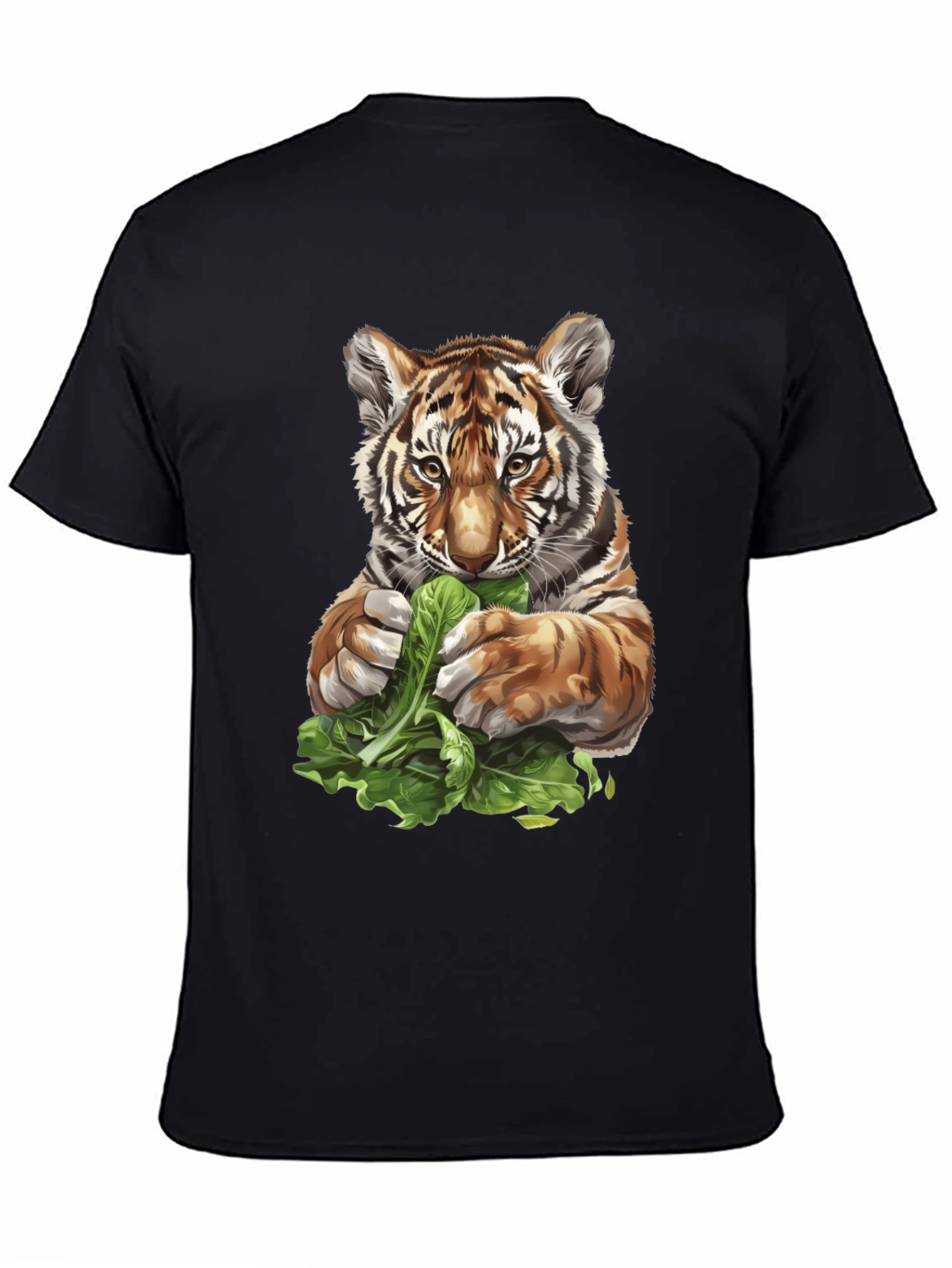 Tiger Eating Greens Graphic T-Shirt