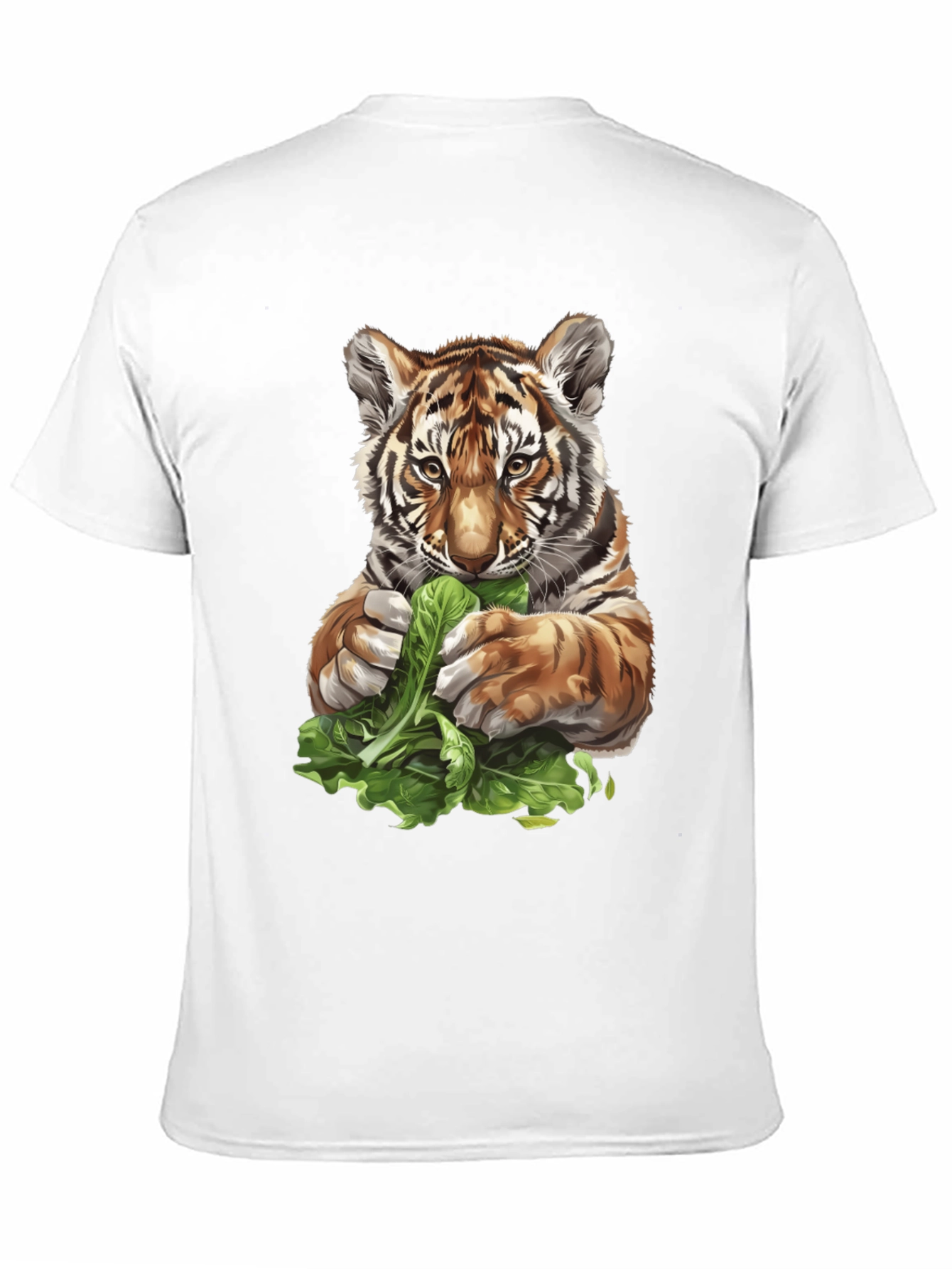 Tiger Eating Greens Graphic T-Shirt