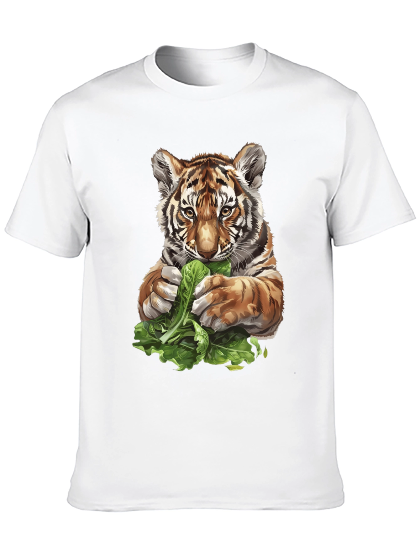 Tiger Eating Greens Graphic T-Shirt