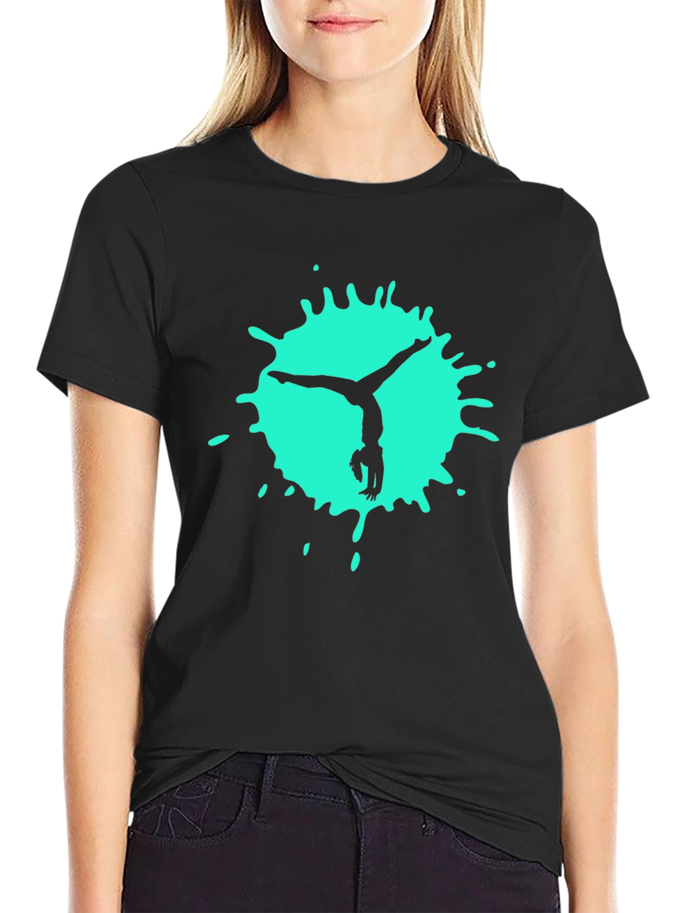 Gymnast Splash Black Tee - Athletic Cool
