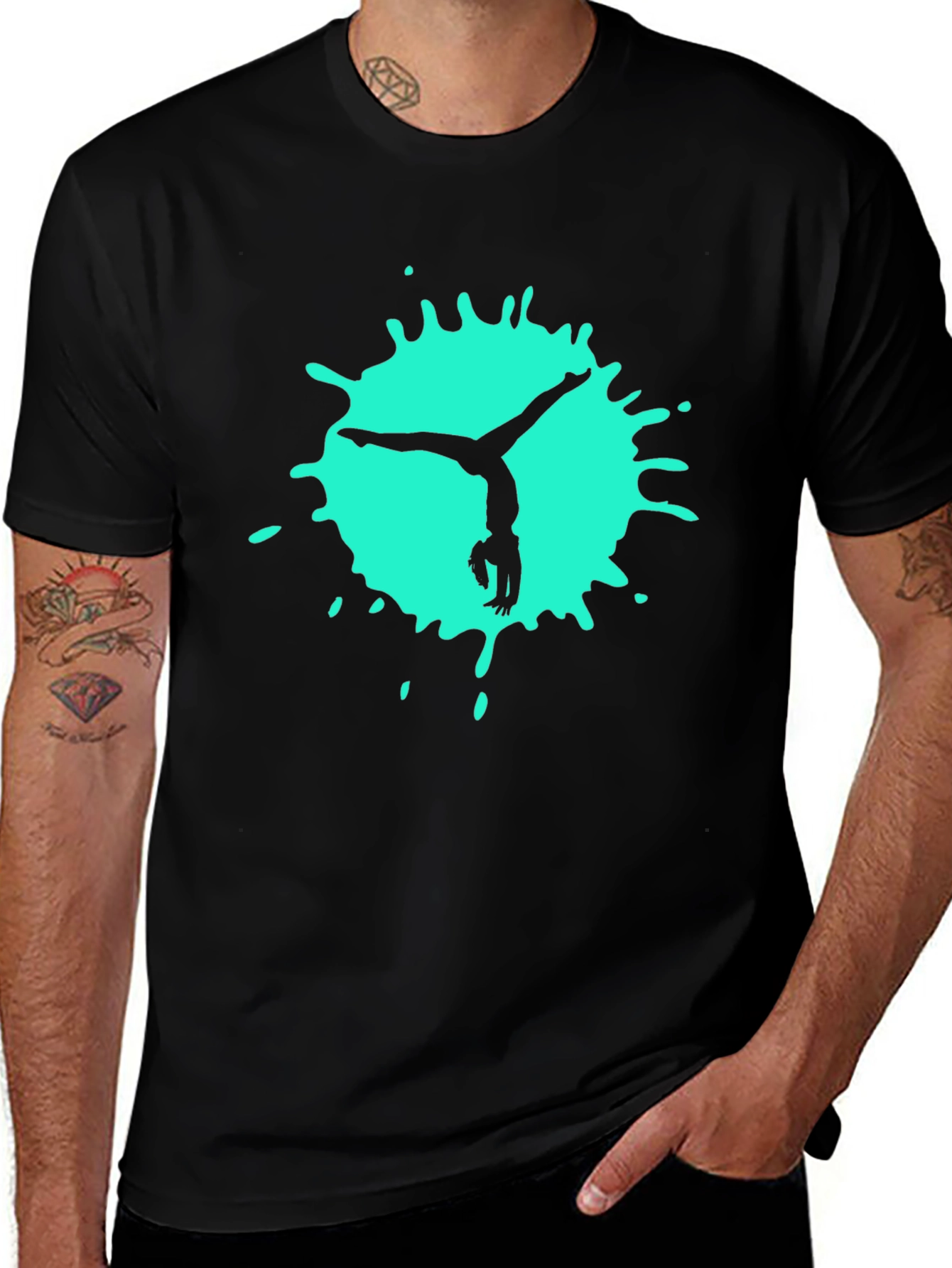 Gymnast Splash Black Tee - Athletic Cool