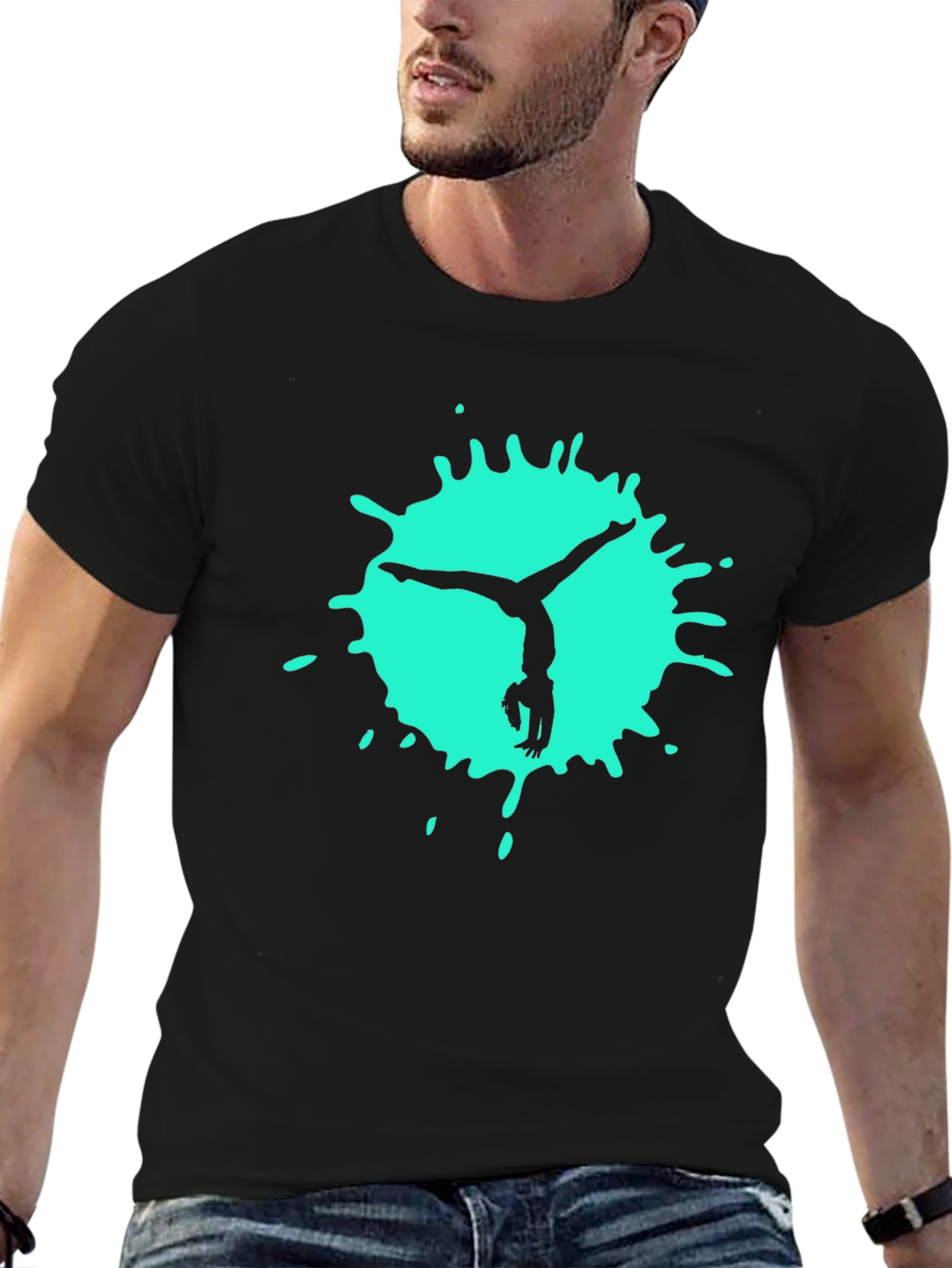 Gymnast Splash Black Tee - Athletic Cool