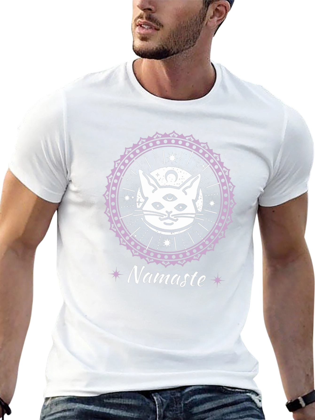 Mystic Cat Namaste T-Shirt