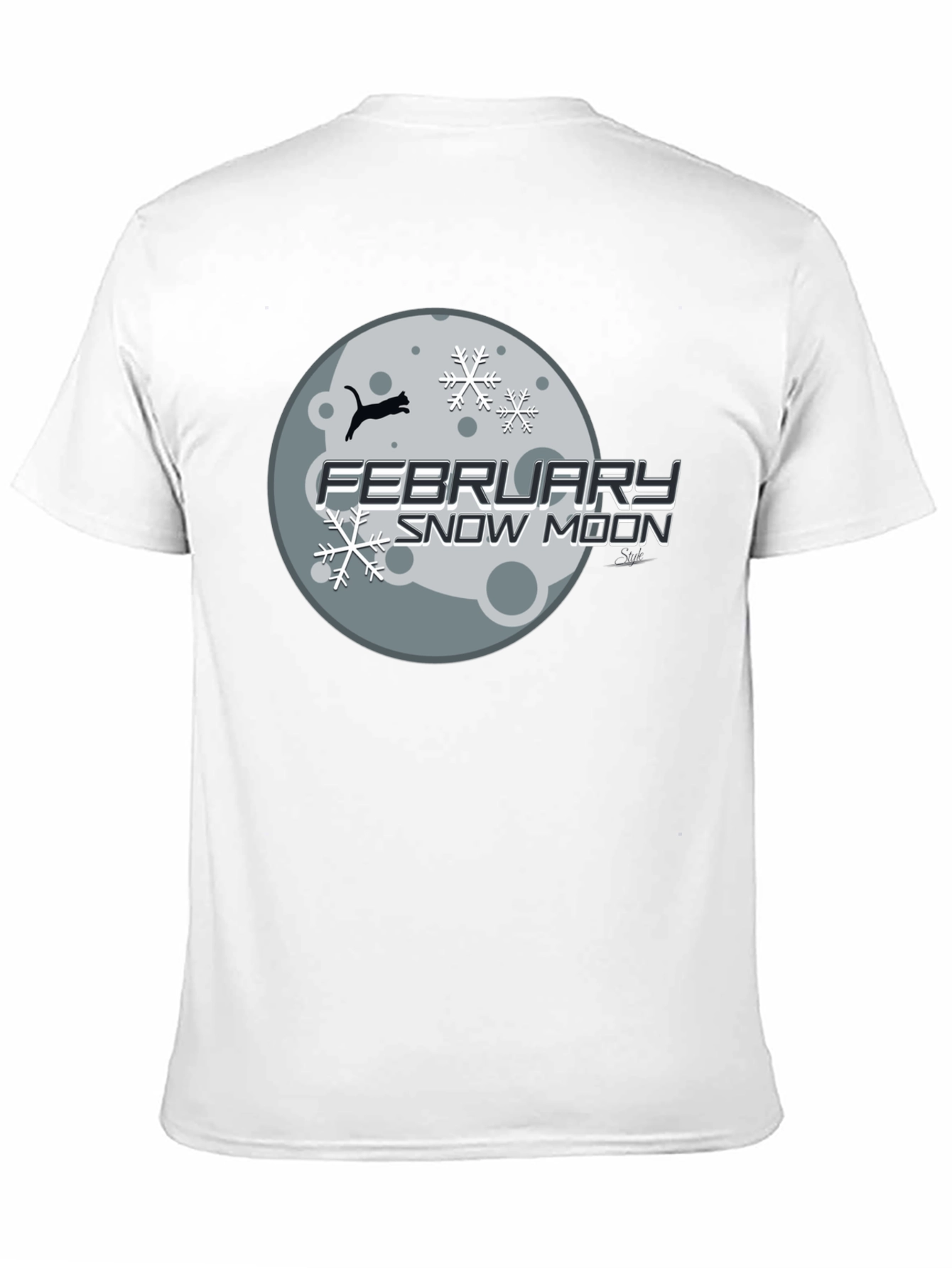 February Snow Moon Graphic Tee - Black Cotton Blend