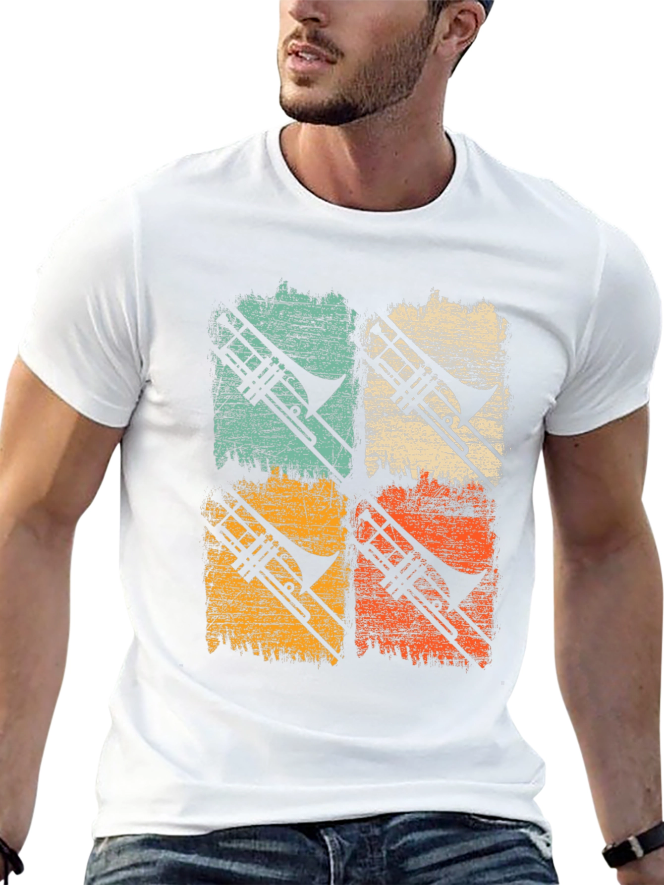 Retro Trombone T-Shirt - Musician Apparel