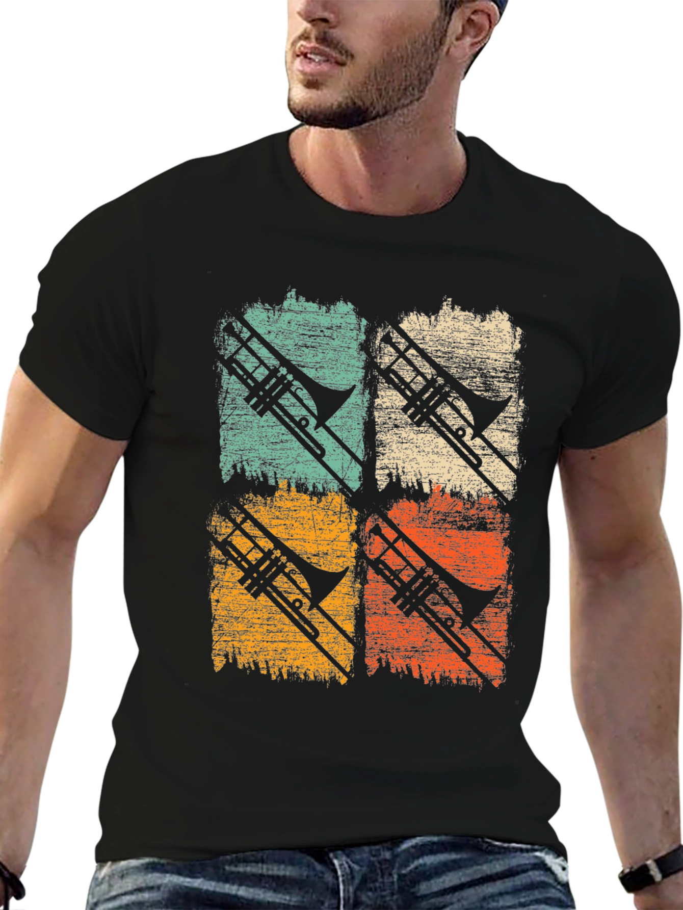 Retro Trombone T-Shirt - Musician Apparel
