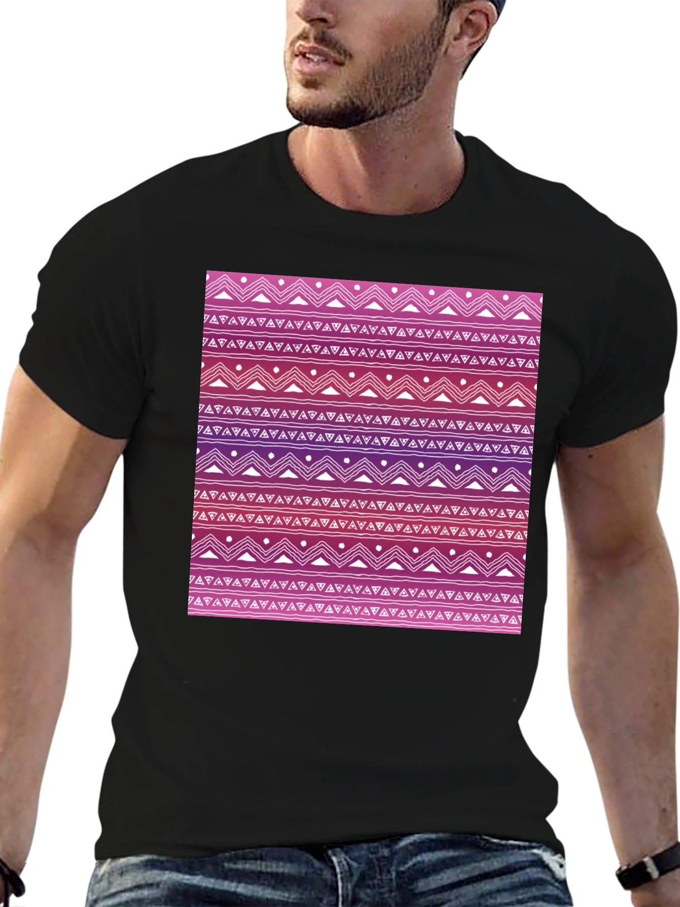Patterned Tee: Aztec-Inspired Design