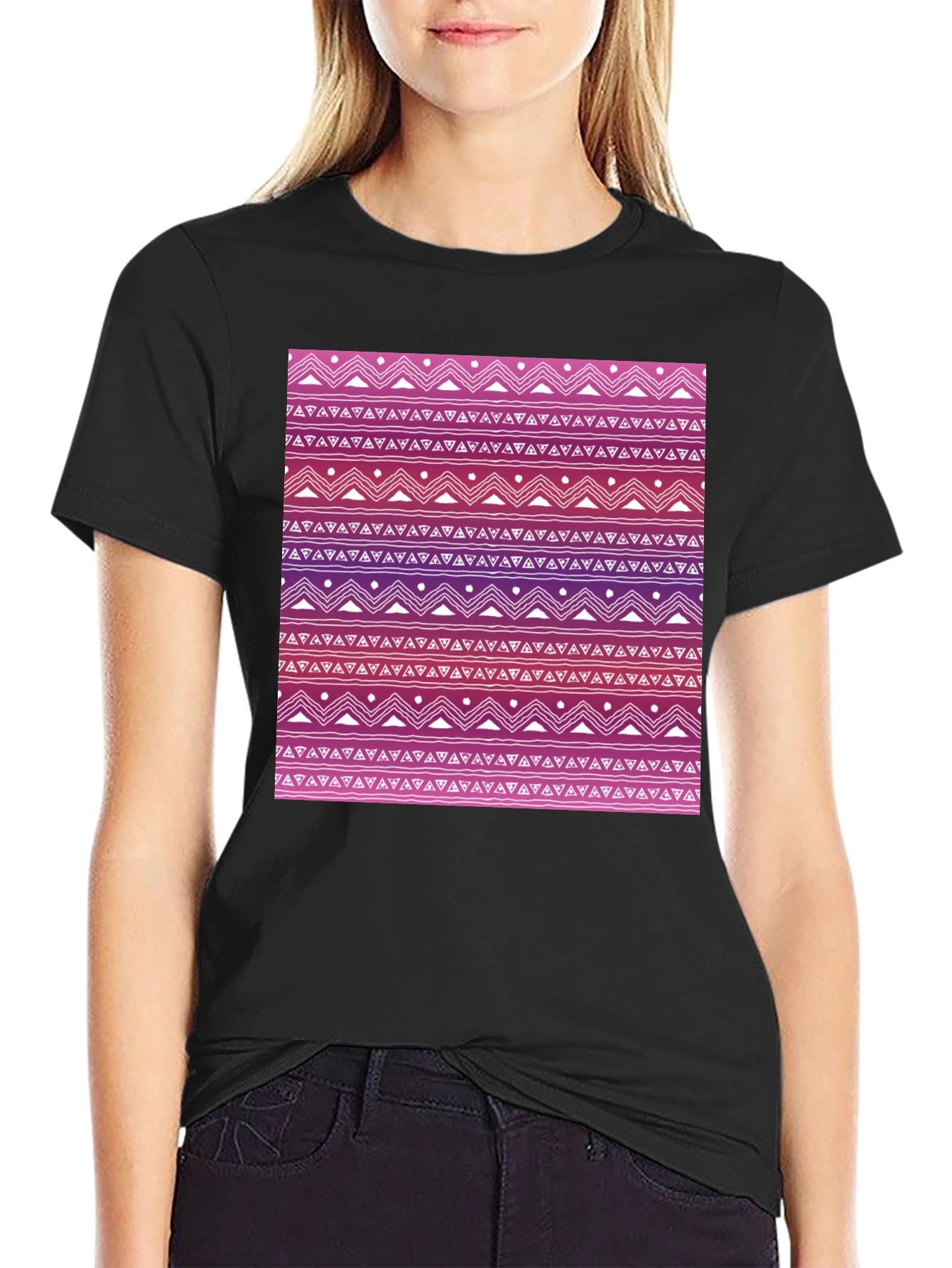 Patterned Tee: Aztec-Inspired Design