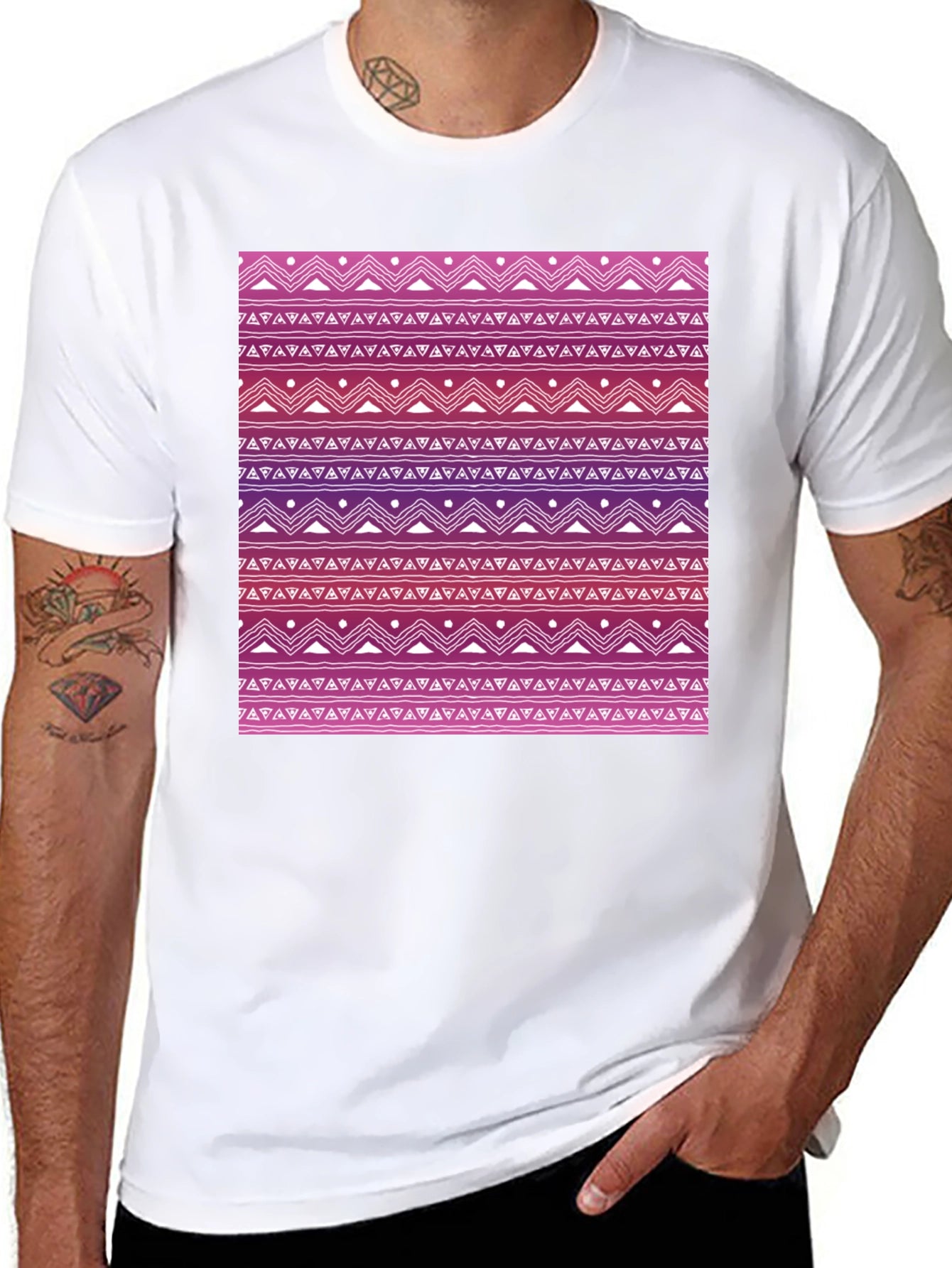 Patterned Tee: Aztec-Inspired Design
