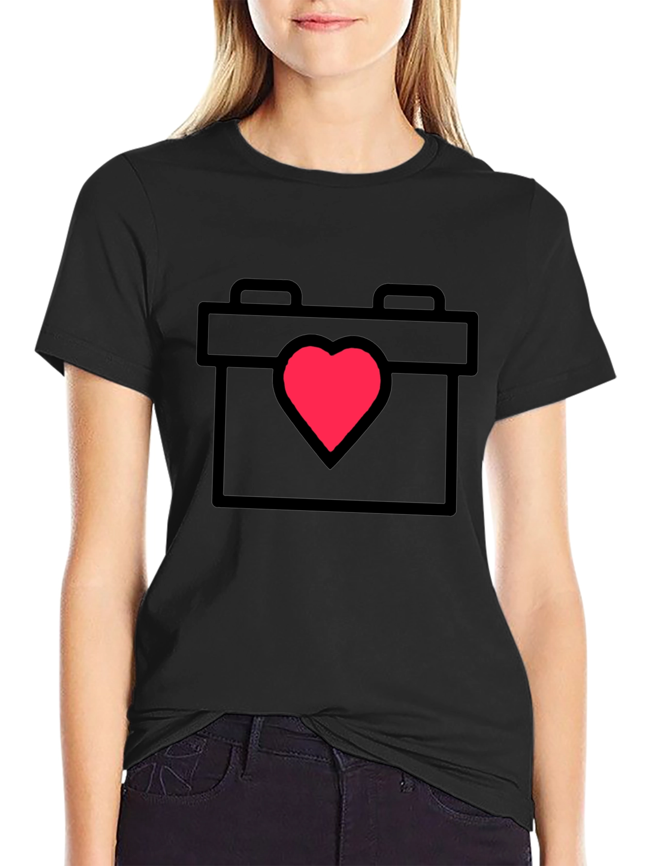 Heart Calendar Black T-Shirt