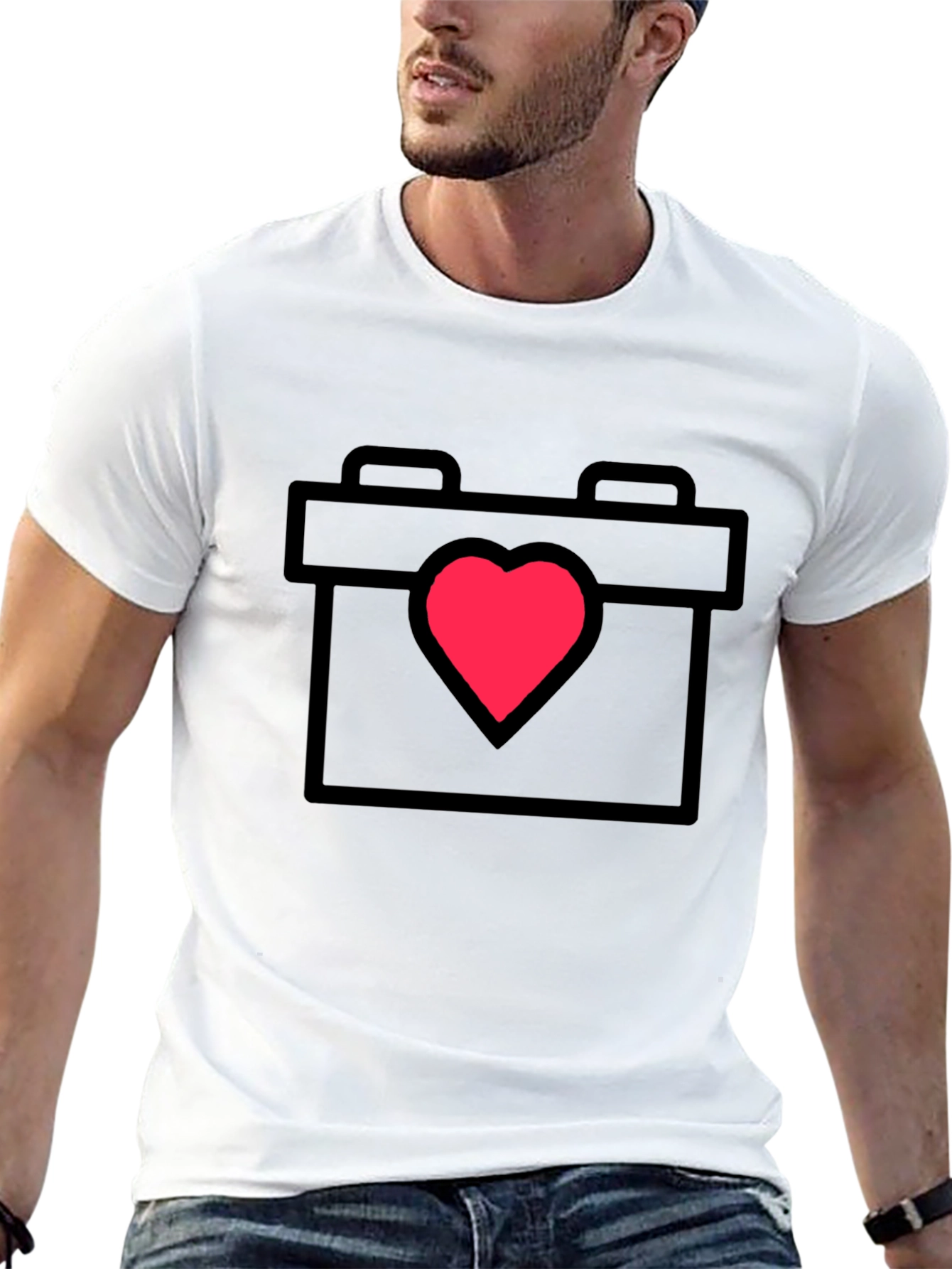 Heart Calendar Black T-Shirt