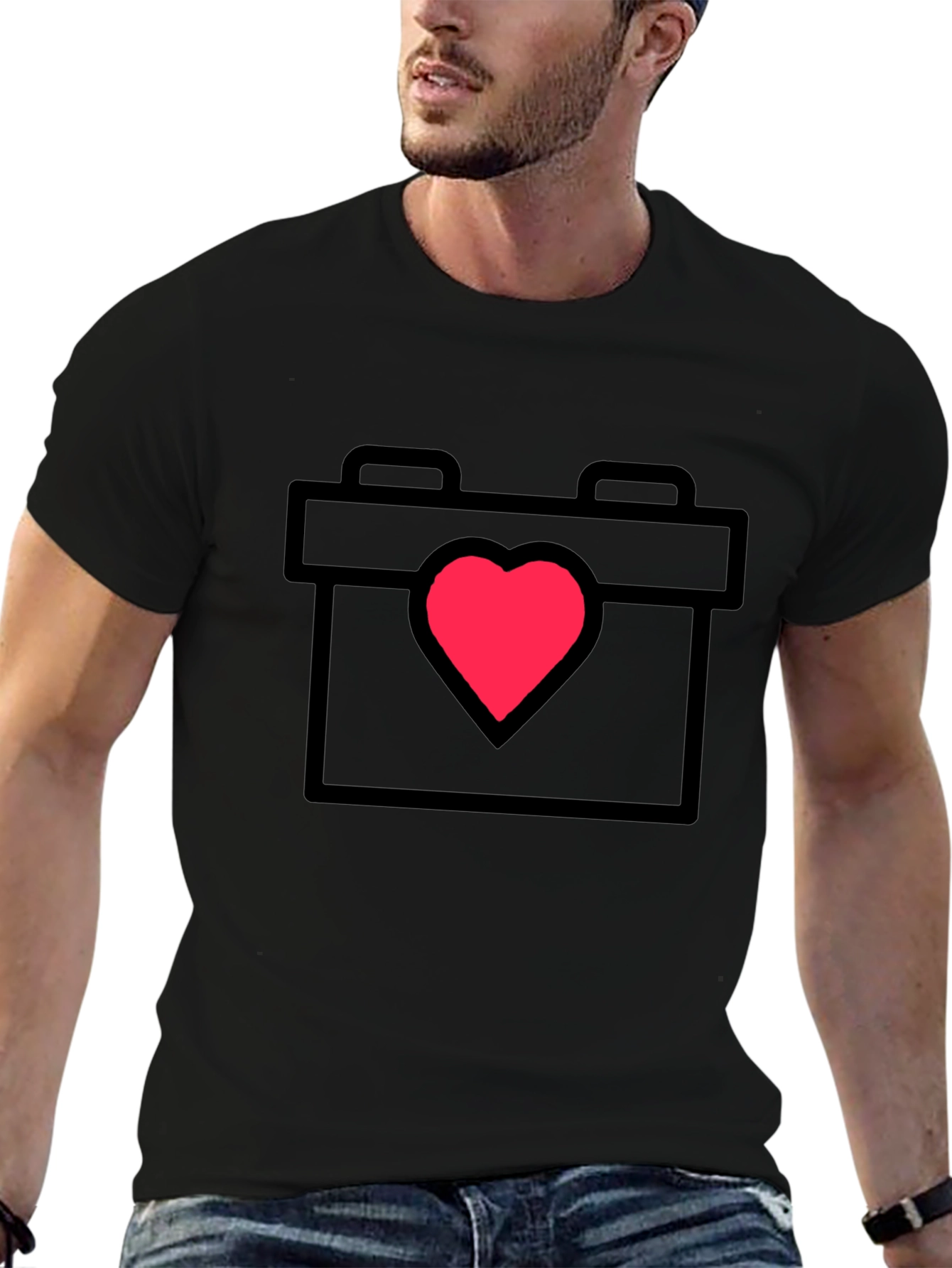 Heart Calendar Black T-Shirt