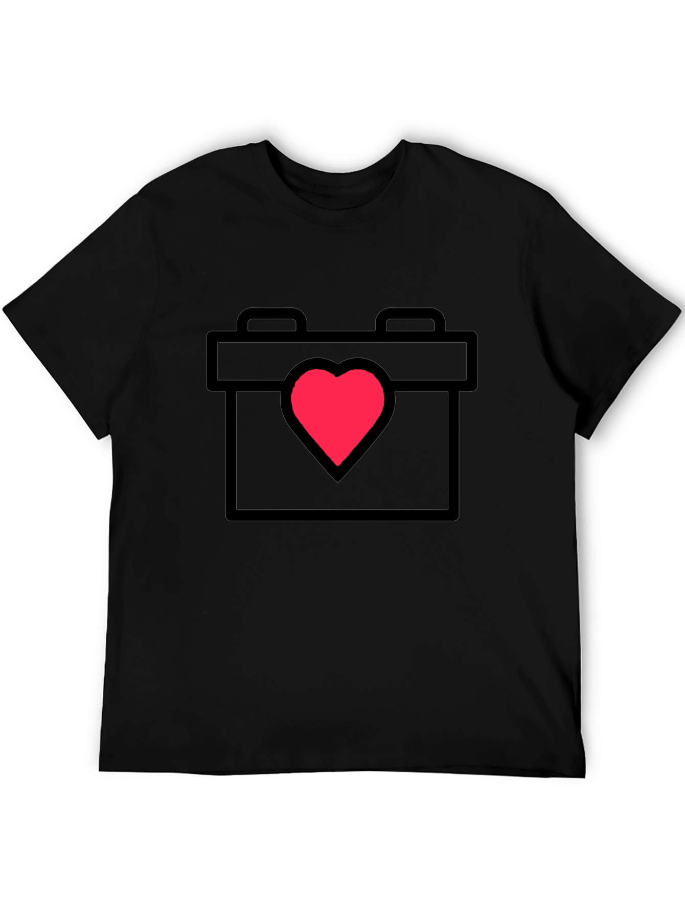 Heart Calendar Black T-Shirt