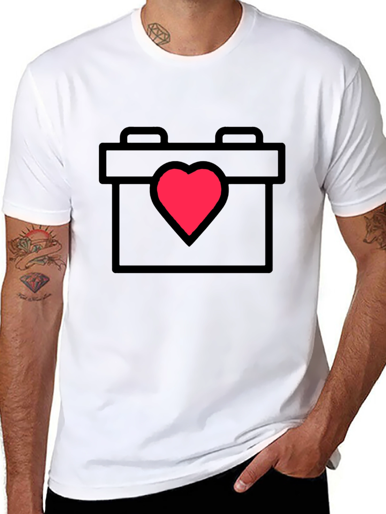 Heart Calendar Black T-Shirt
