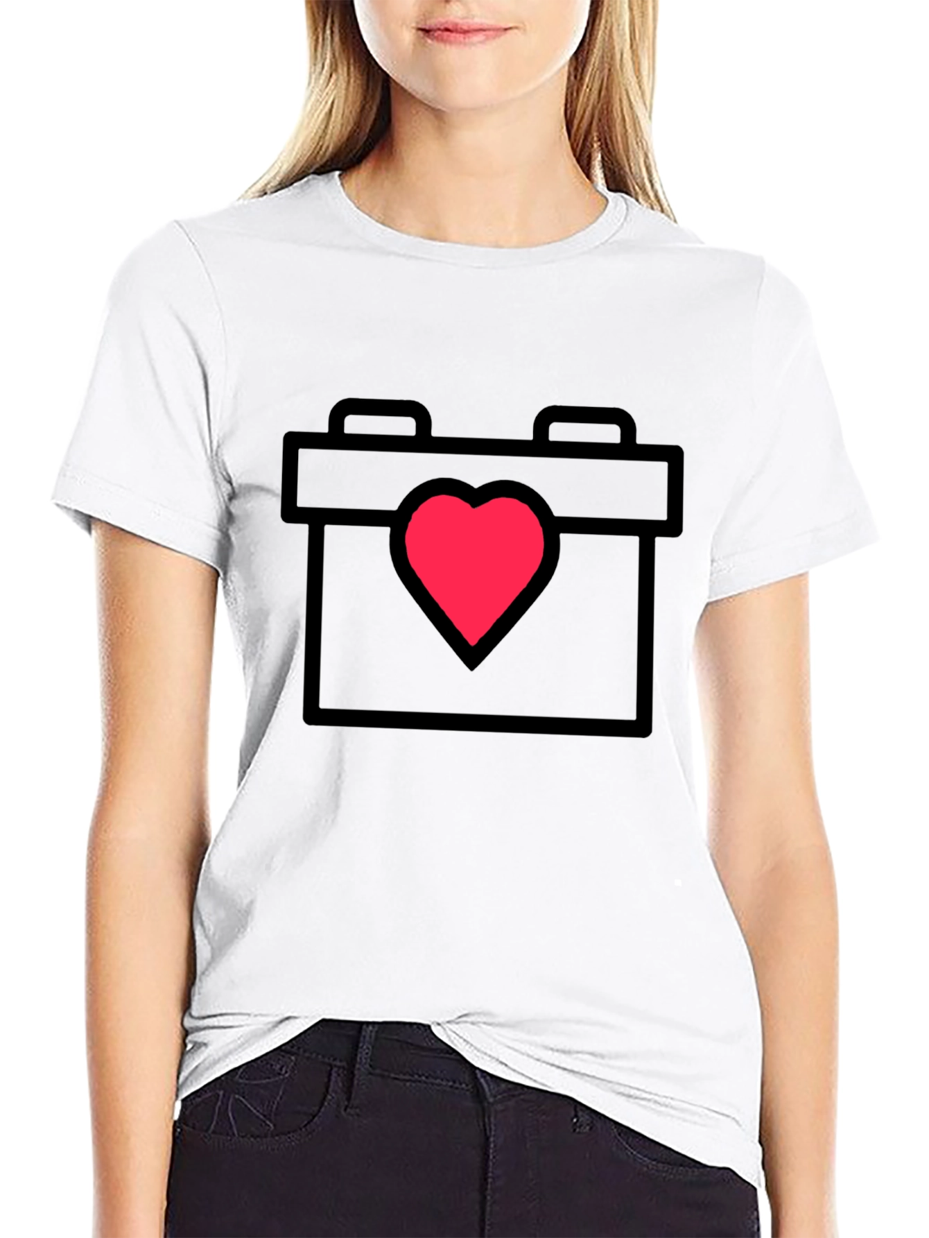 Heart Calendar Black T-Shirt