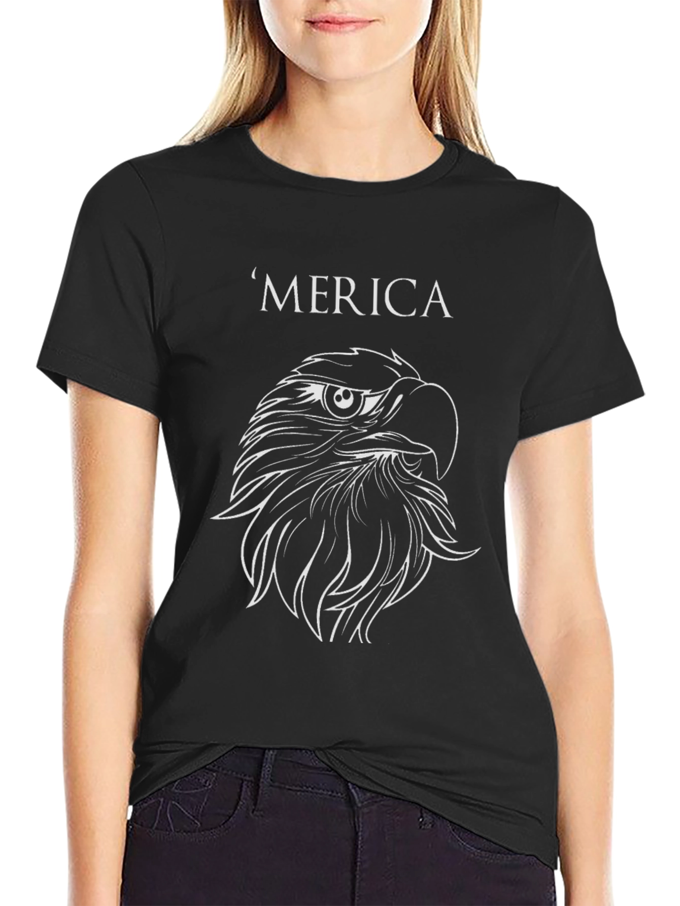 ‘Merica Eagle Graphic Tee - Black
