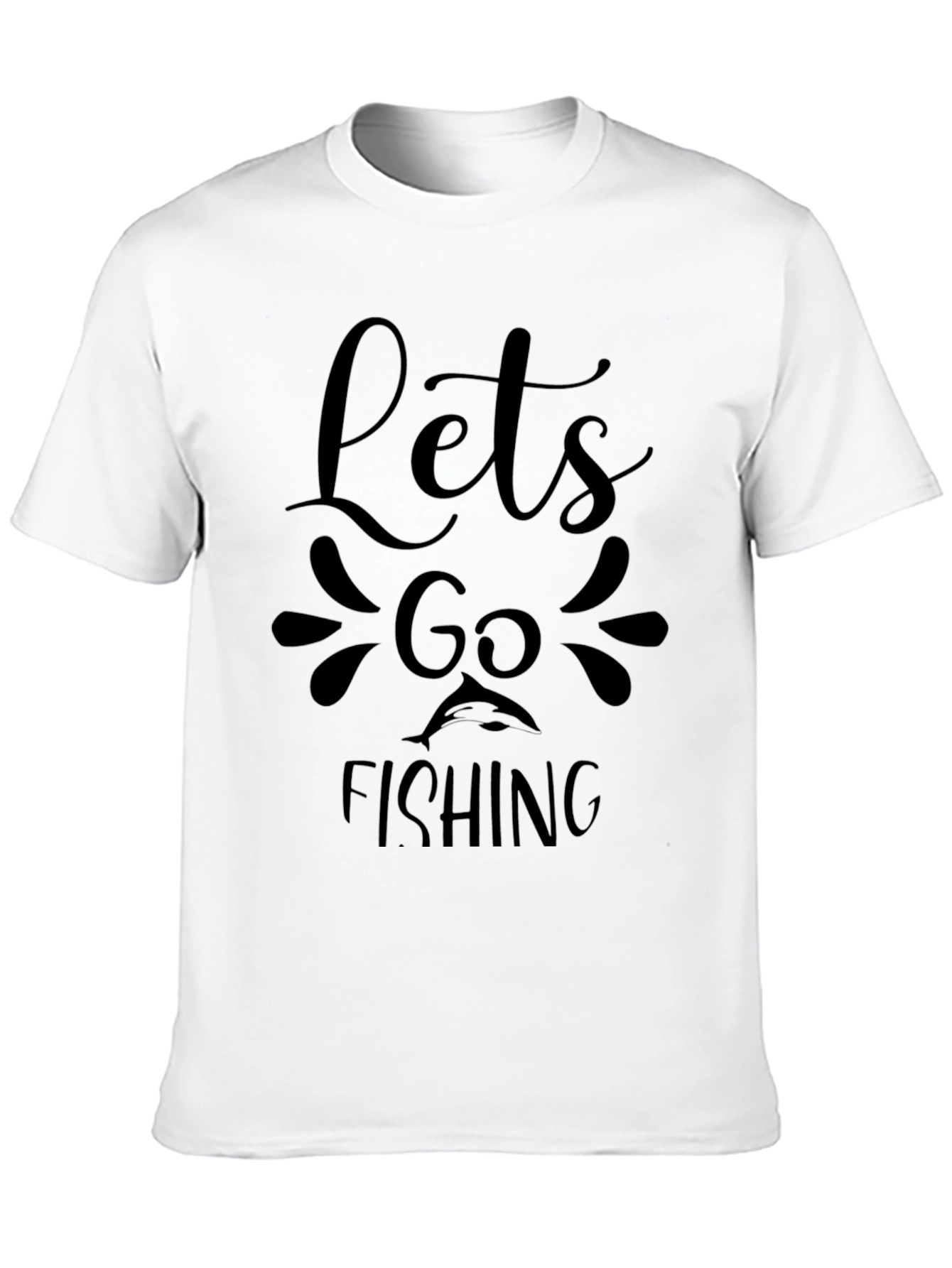 Lets Go Fishing Graphic Tee - Black