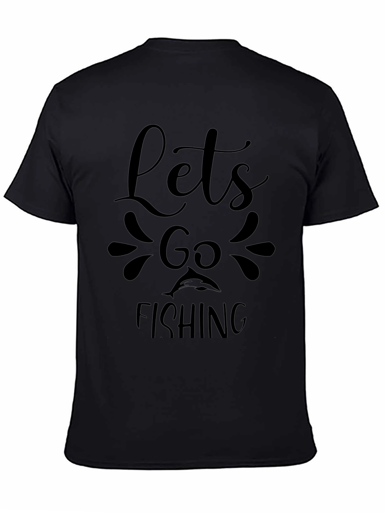 Lets Go Fishing Graphic Tee - Black