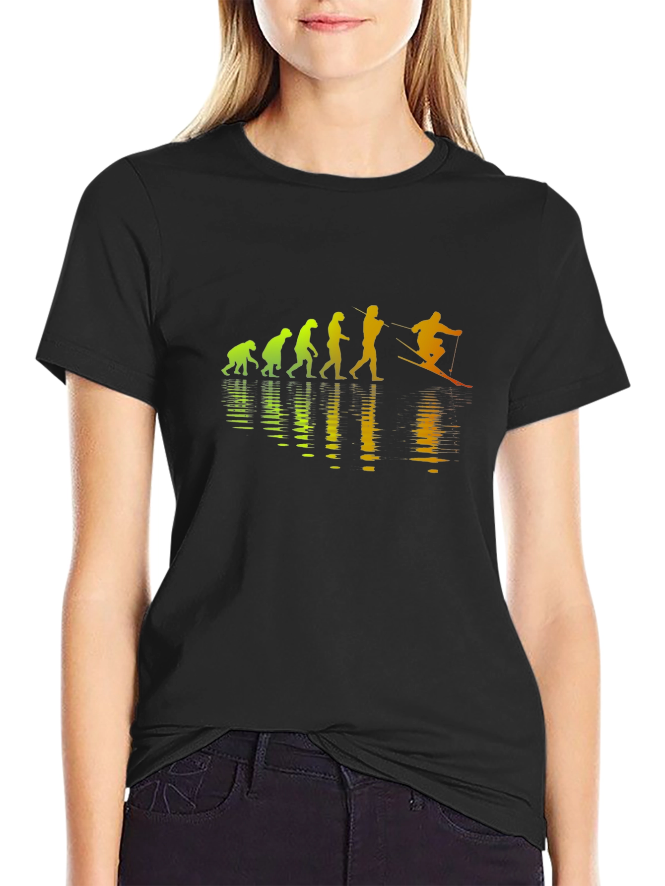 Evolution of Skiing T-Shirt - Humorous Design