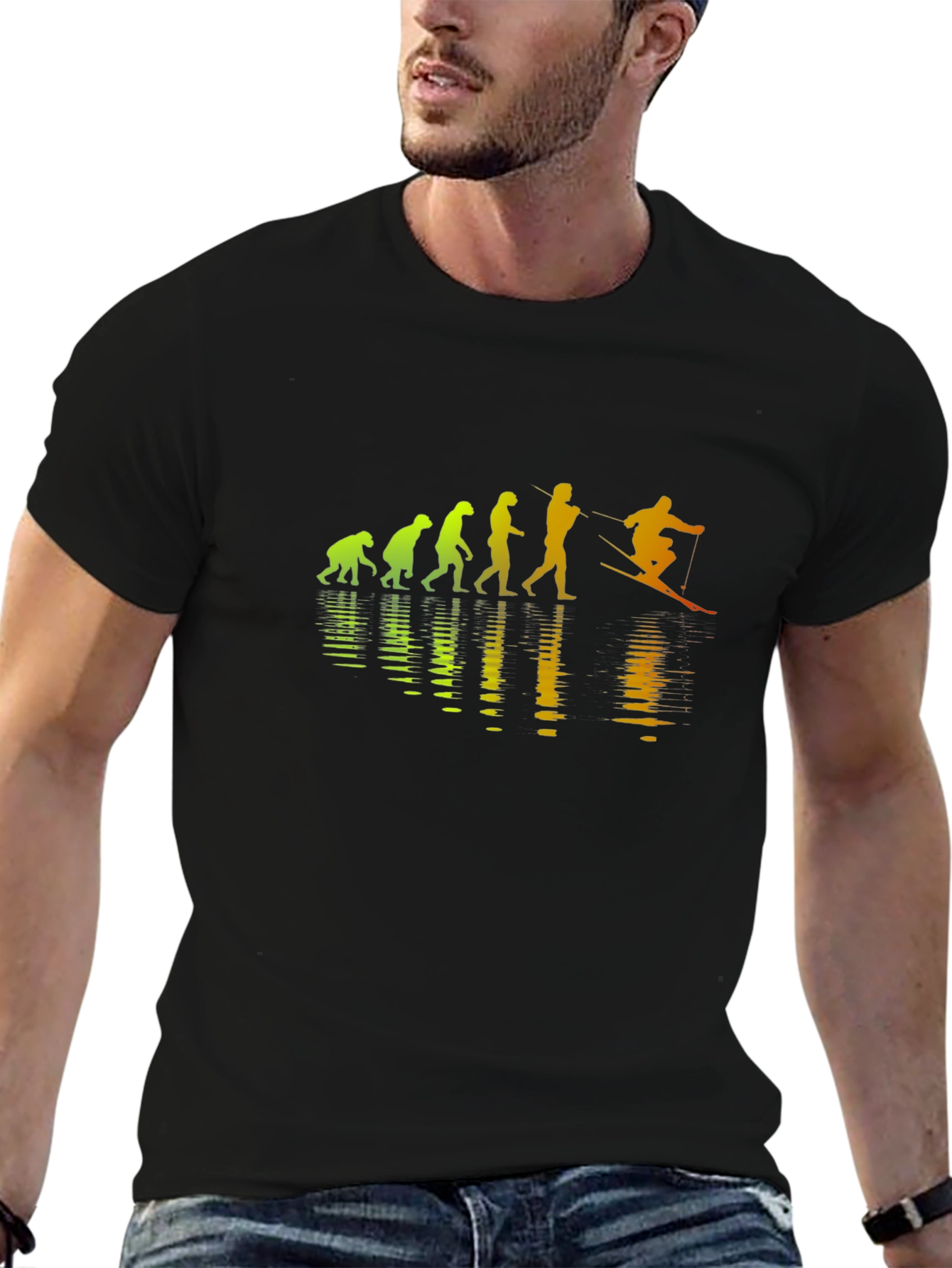 Evolution of Skiing T-Shirt - Humorous Design