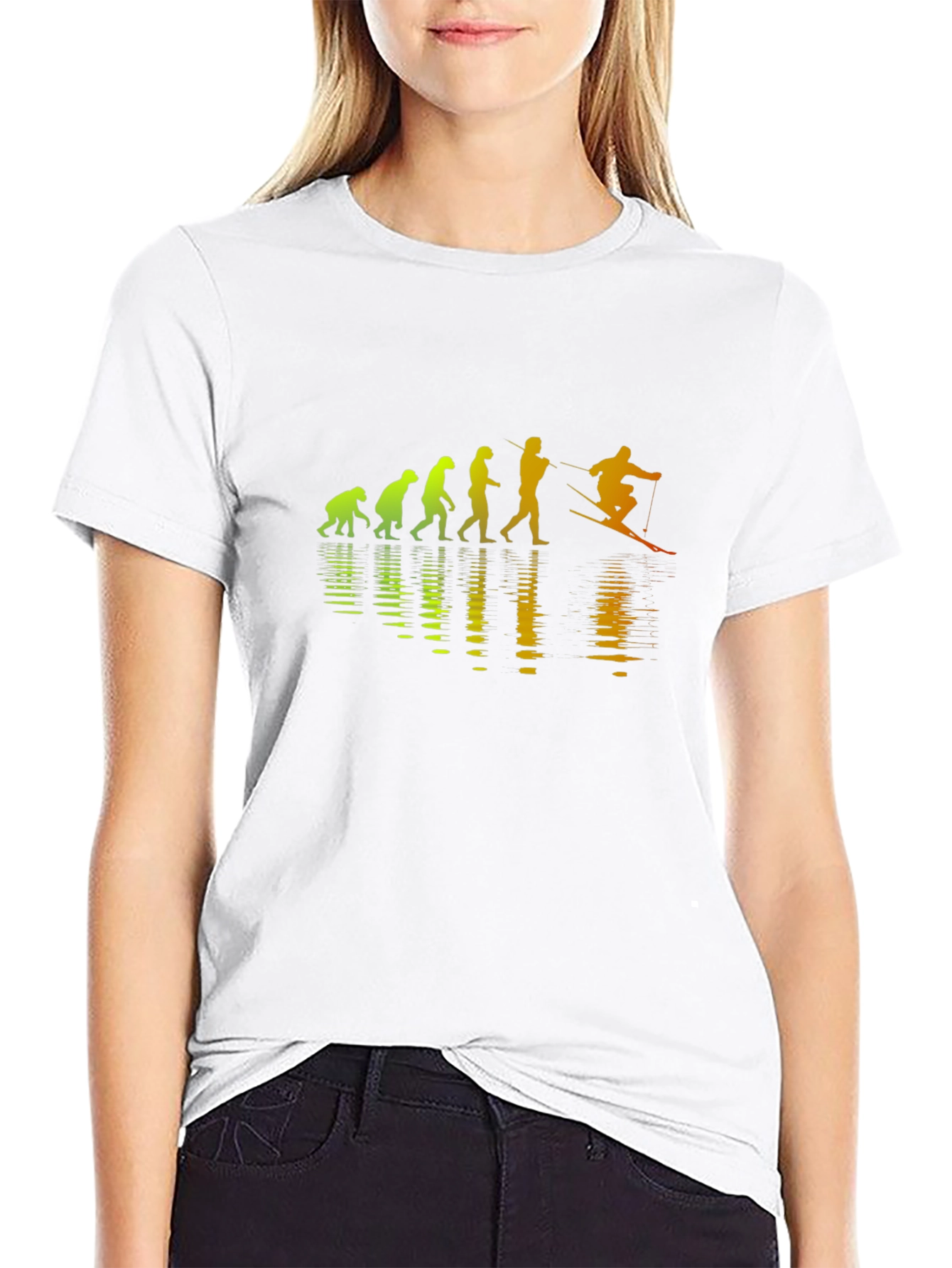 Evolution of Skiing T-Shirt - Humorous Design