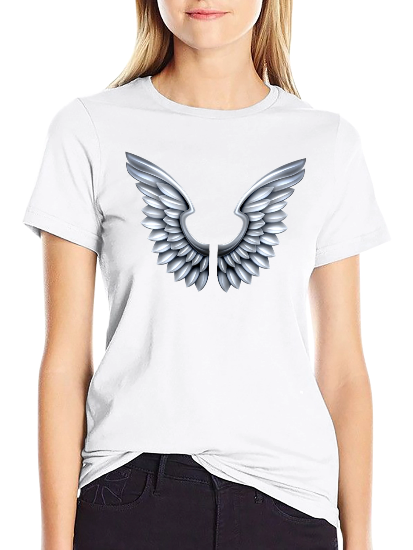 Winged Graphic Tee - Black Cotton Comfort