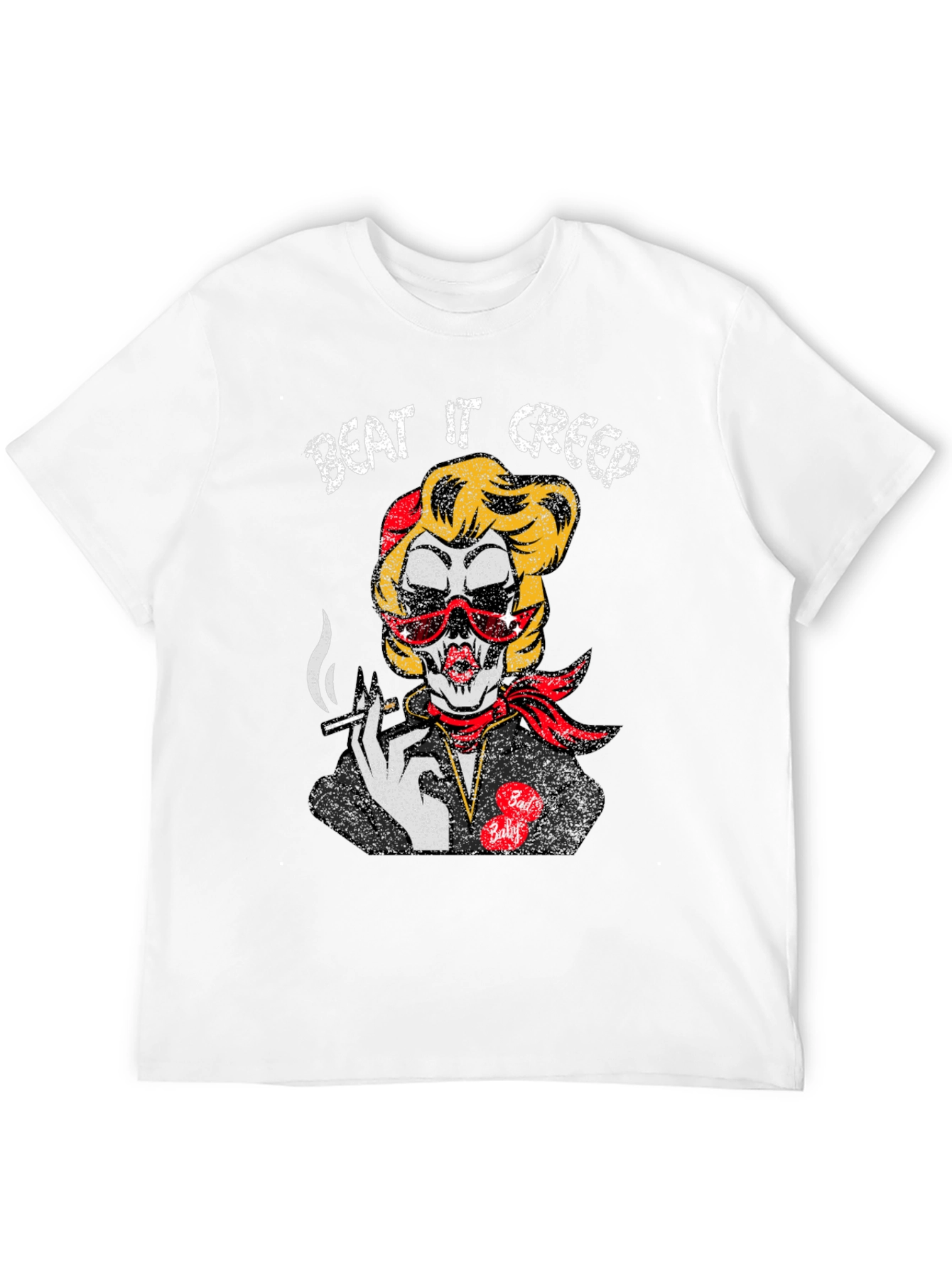 Beat It Creep Graphic T-Shirt - Skull Lady