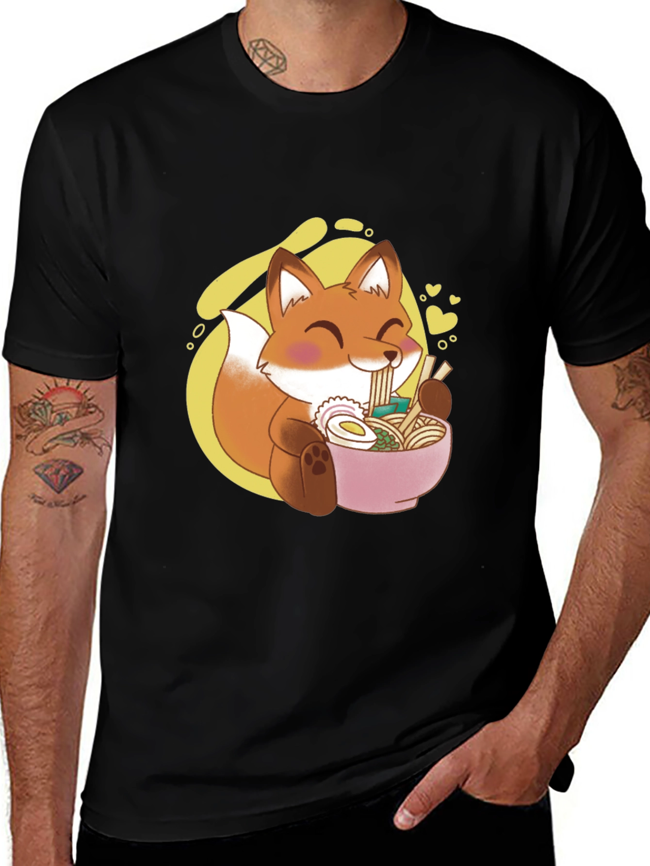 Fox Ramen T-Shirt - Cute Anime Style
