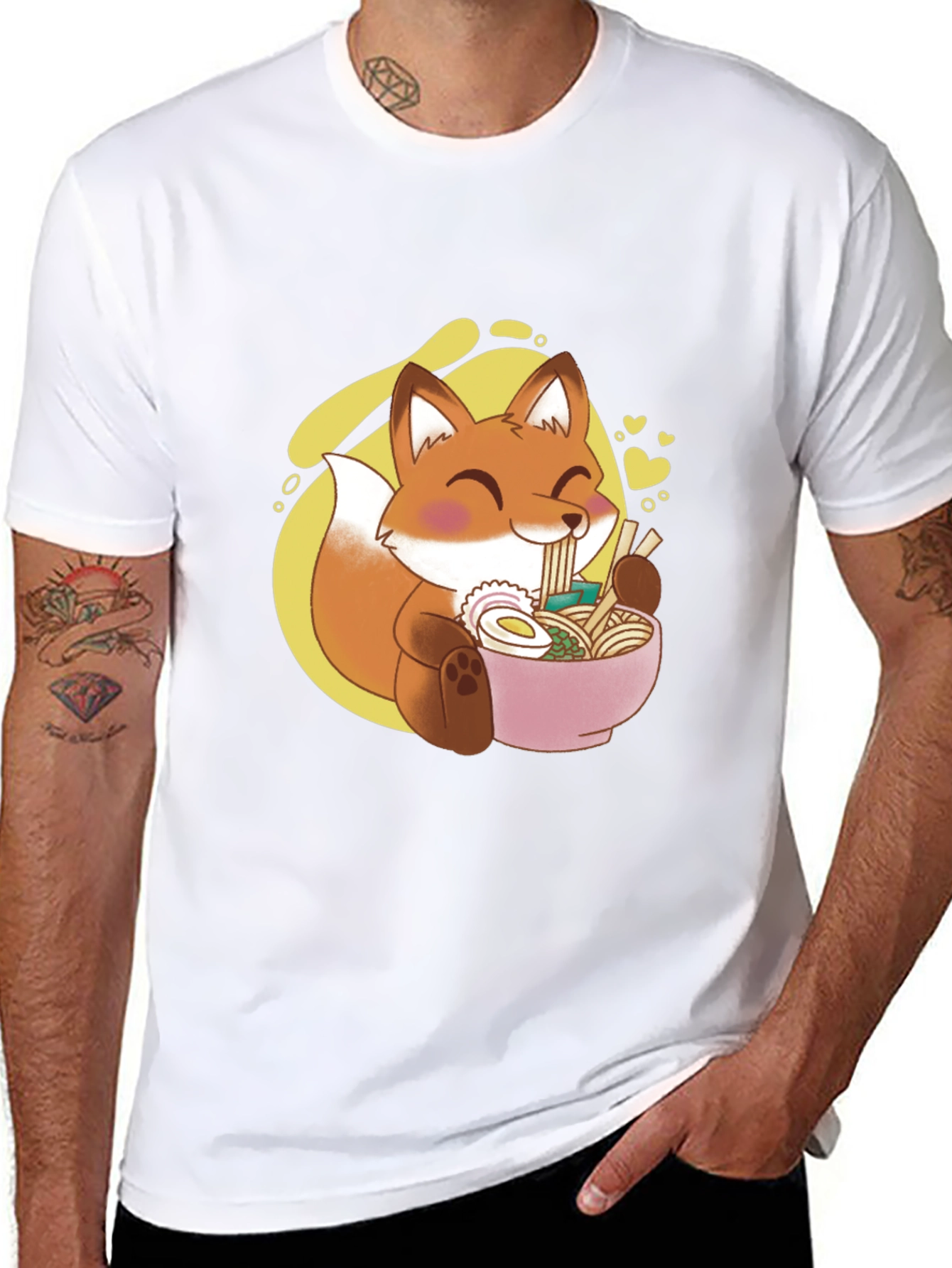 Fox Ramen T-Shirt - Cute Anime Style