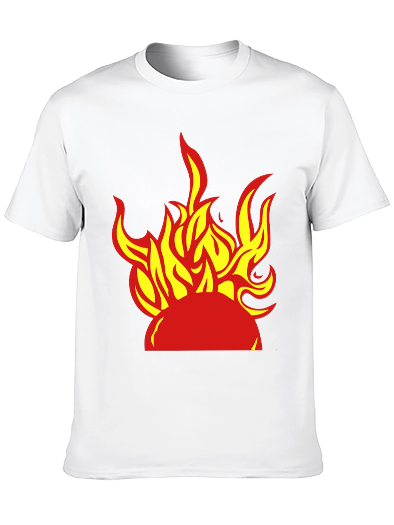 Fiery Graphic Tee - Bold Flame Design