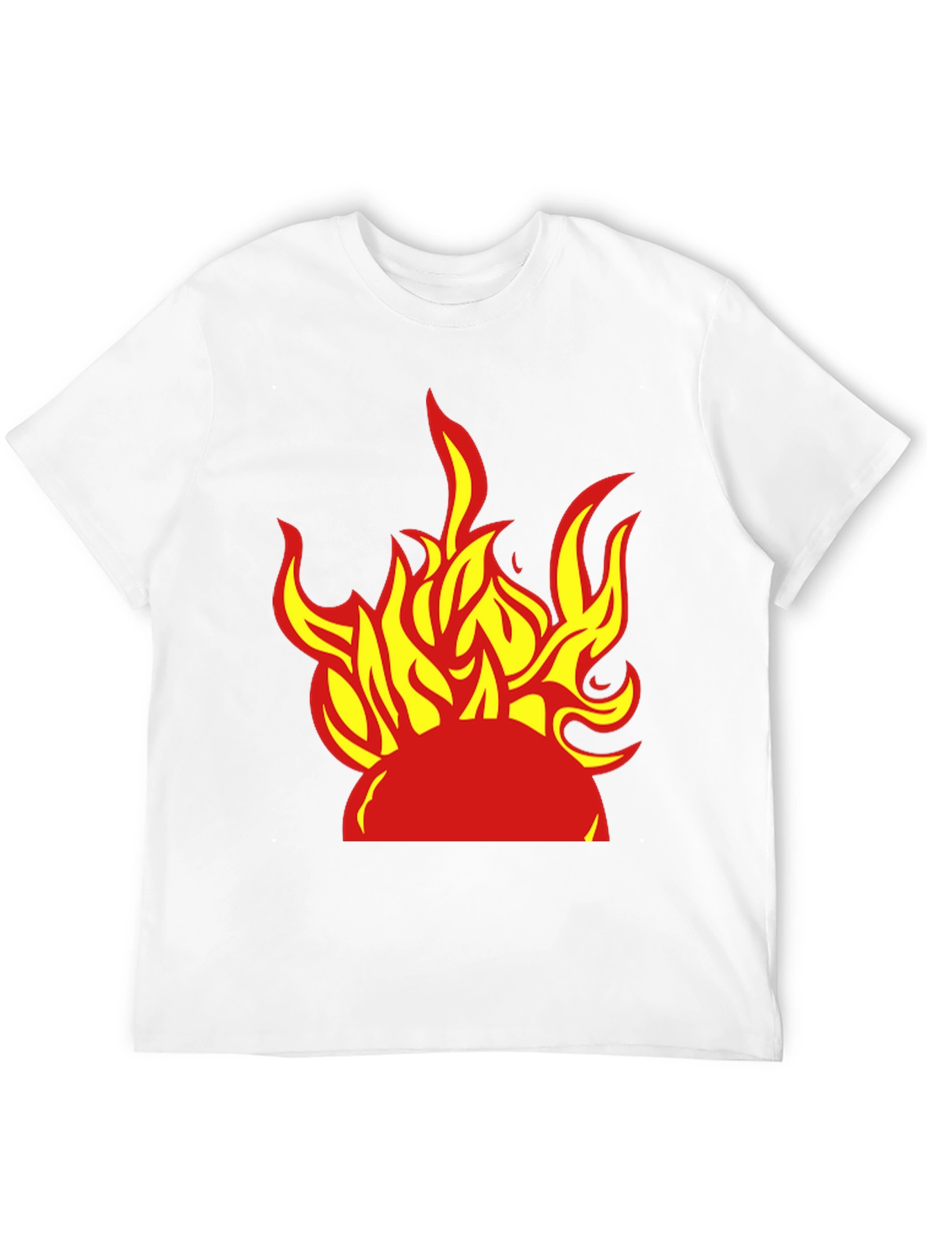 Fiery Graphic Tee - Bold Flame Design