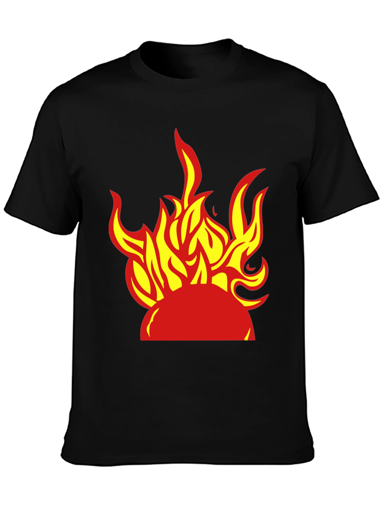 Fiery Graphic Tee - Bold Flame Design