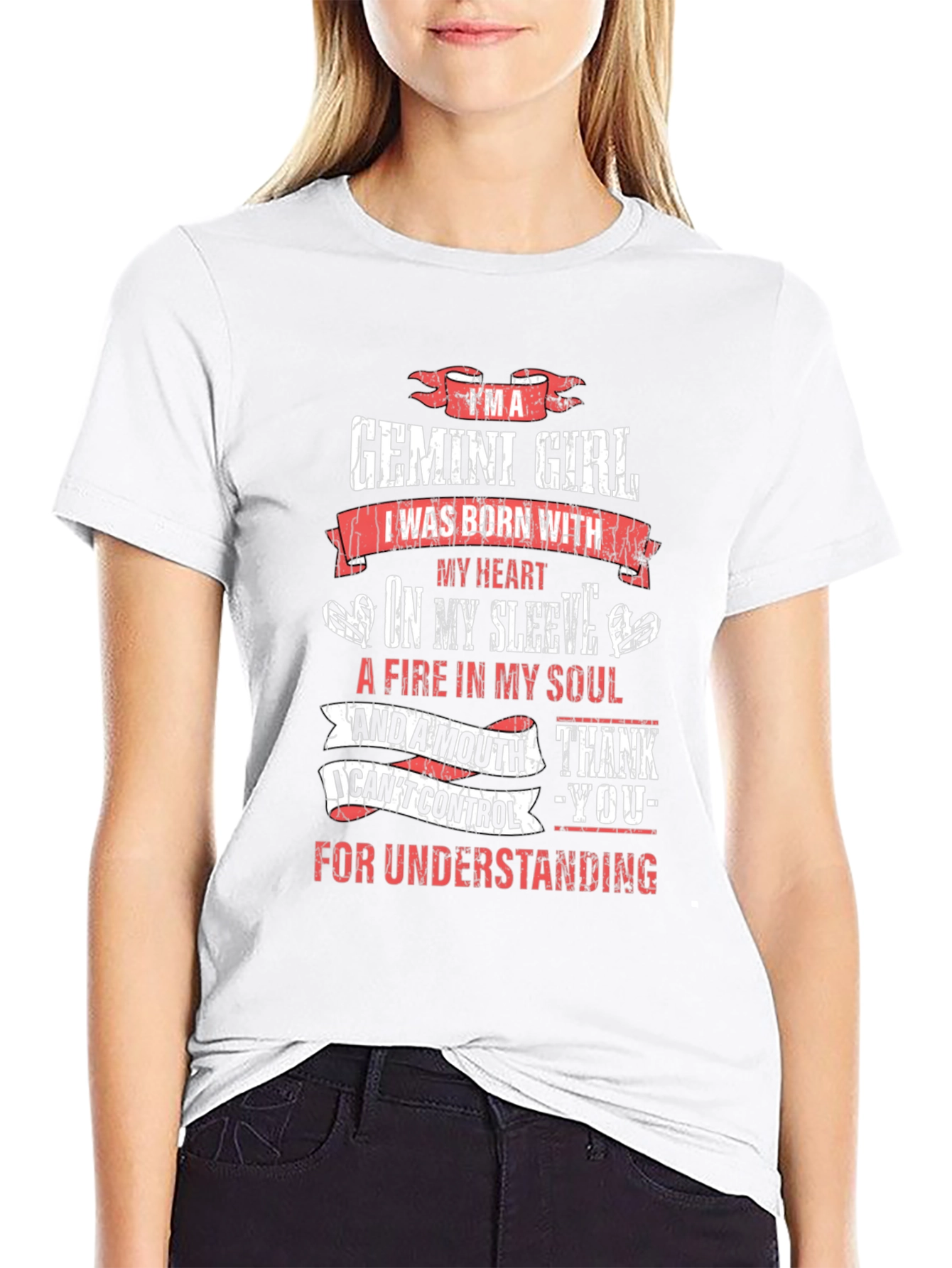 Gemini Girl T-Shirt: Born with Heart on Sleeve