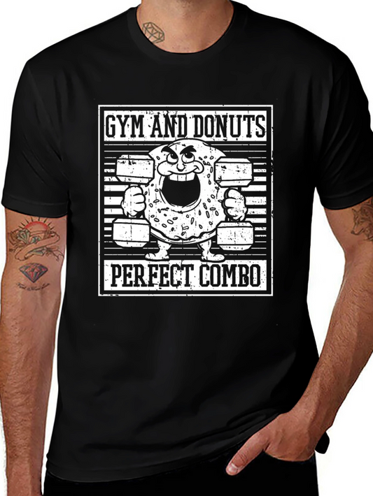 Gym & Donuts T-Shirt - Perfect Combo Workout Tee