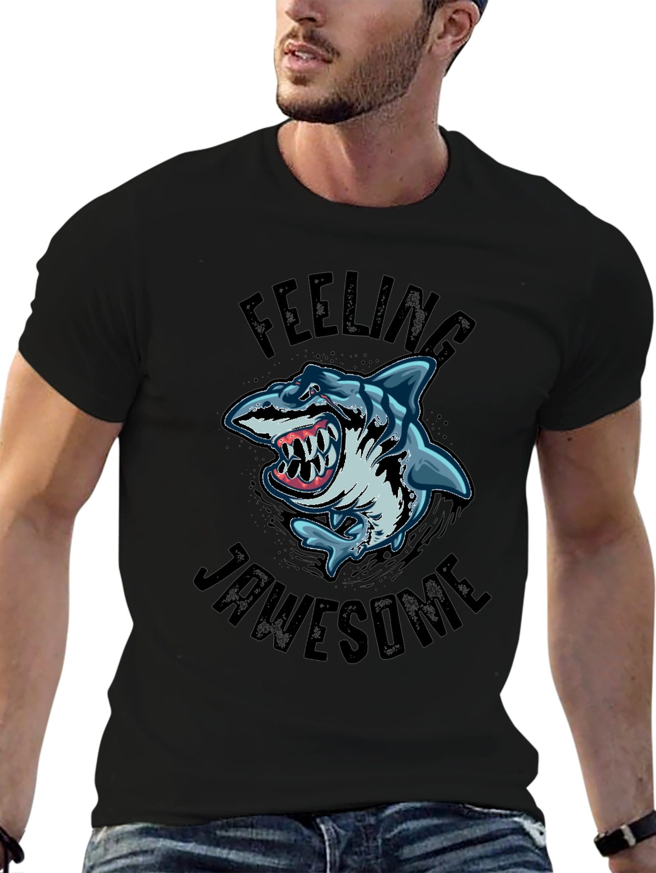 Jawsome Shark Graphic Tee - Black