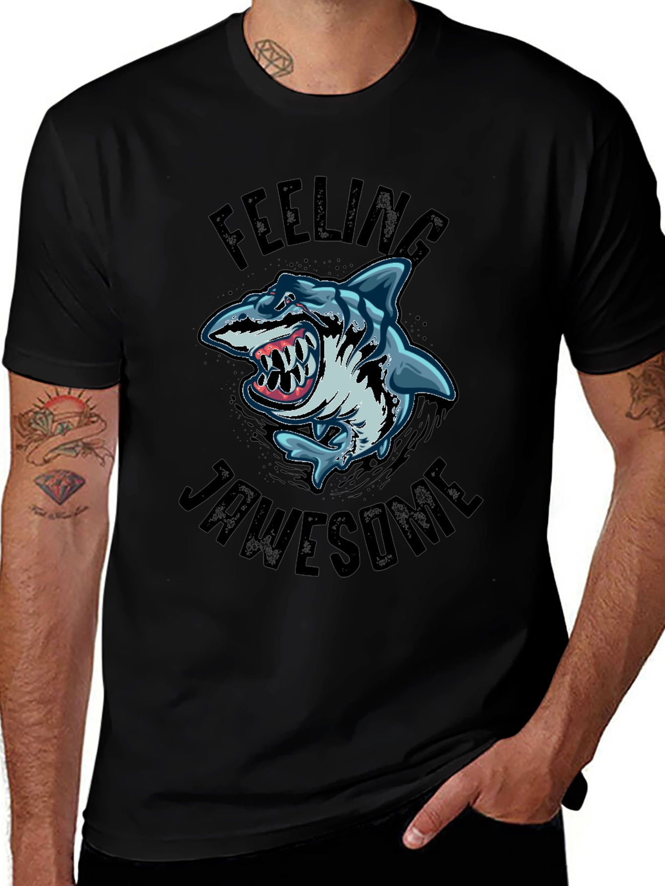 Jawsome Shark Graphic Tee - Black