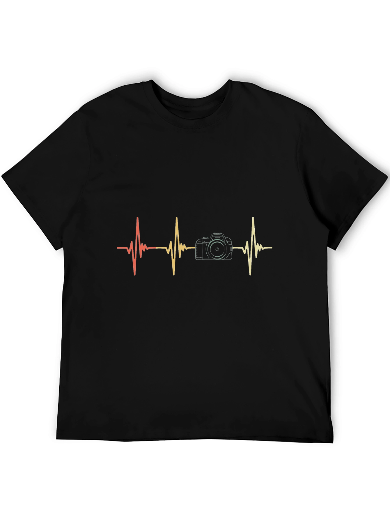 Photographer Heartbeat Graphic Tee - Black