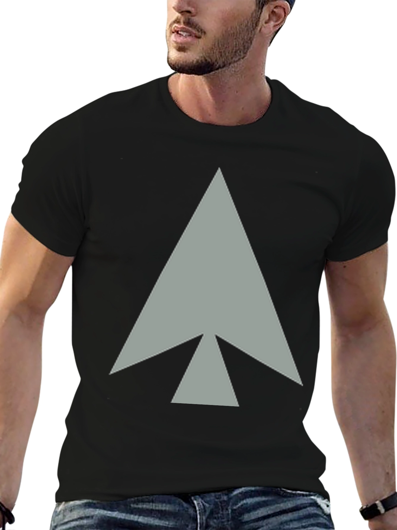 Spearhead Graphic Print Black Cotton T-Shirt