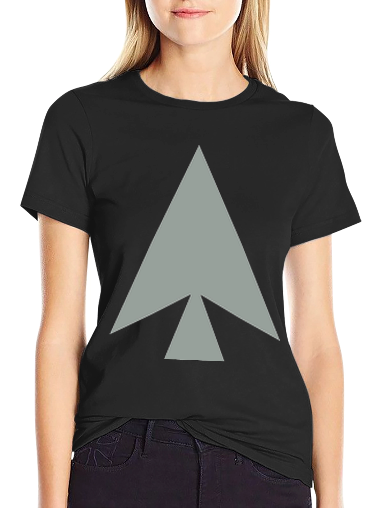 Spearhead Graphic Print Black Cotton T-Shirt